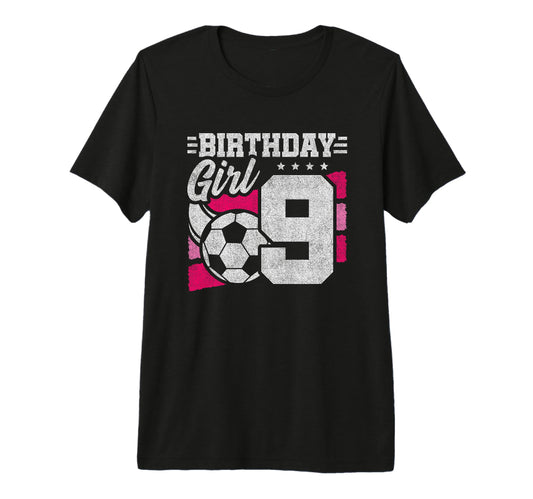 9 Year Old Soccer Birthday 9Th T-Shirt - Fun Novelty Design for Adults - T-Shirt, Sweatshirt, Hoodie