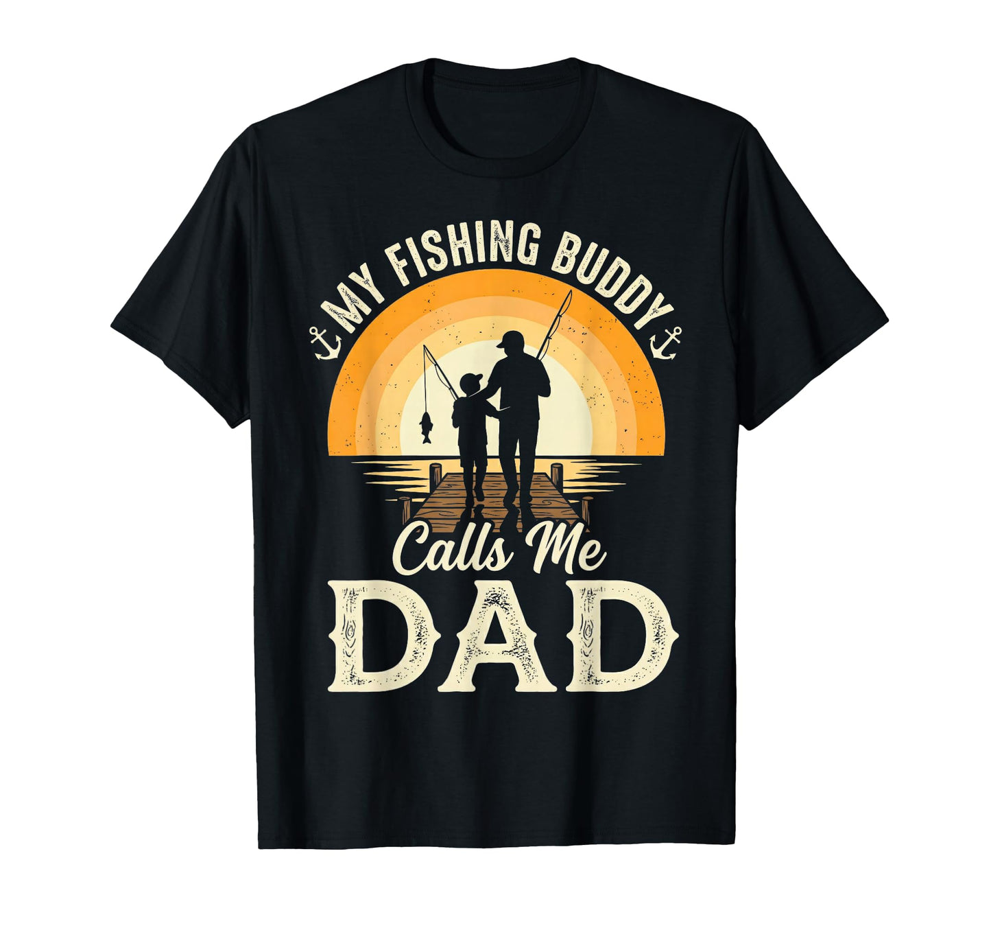 My Fishing Buddy Calls Me Dad Funny Bass T-Shirt - Graphic Print Unisex - T-Shirt, Sweatshirt, Hoodie