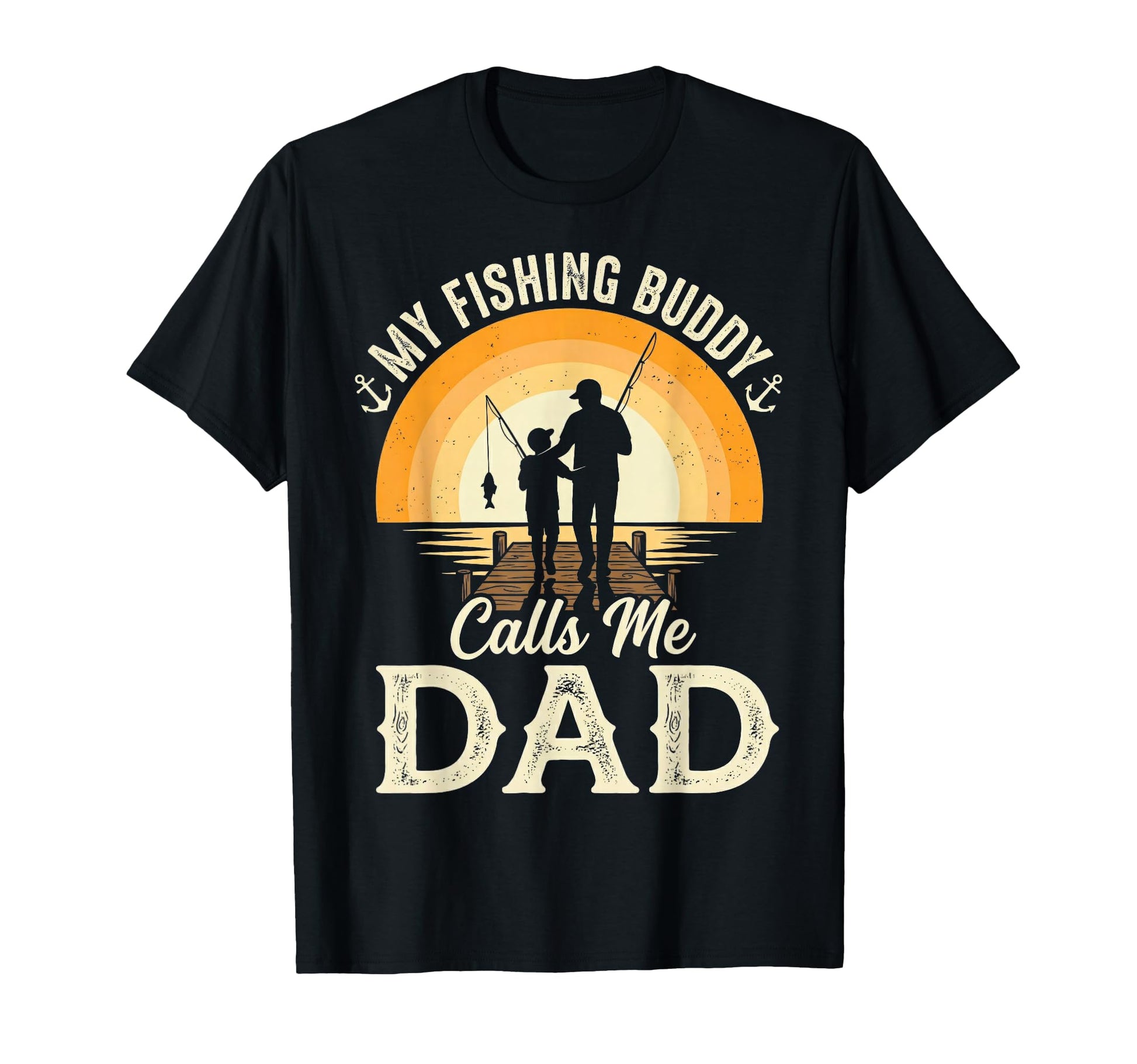 My Fishing Buddy Calls Me Dad Funny Bass T-Shirt - Graphic Print Unisex - T-Shirt, Sweatshirt, Hoodie