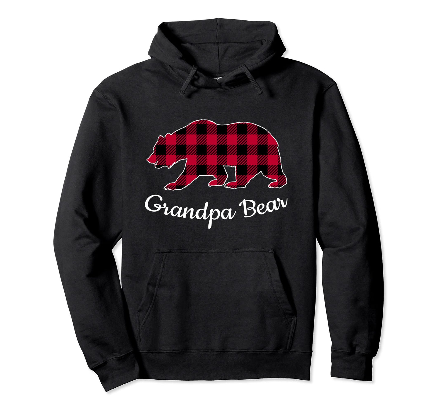 Grandpa Bear Pajama Red Buffalo Plaid Hoodie - Graphic Print for Adults - T-Shirt, Sweatshirt, Hoodie