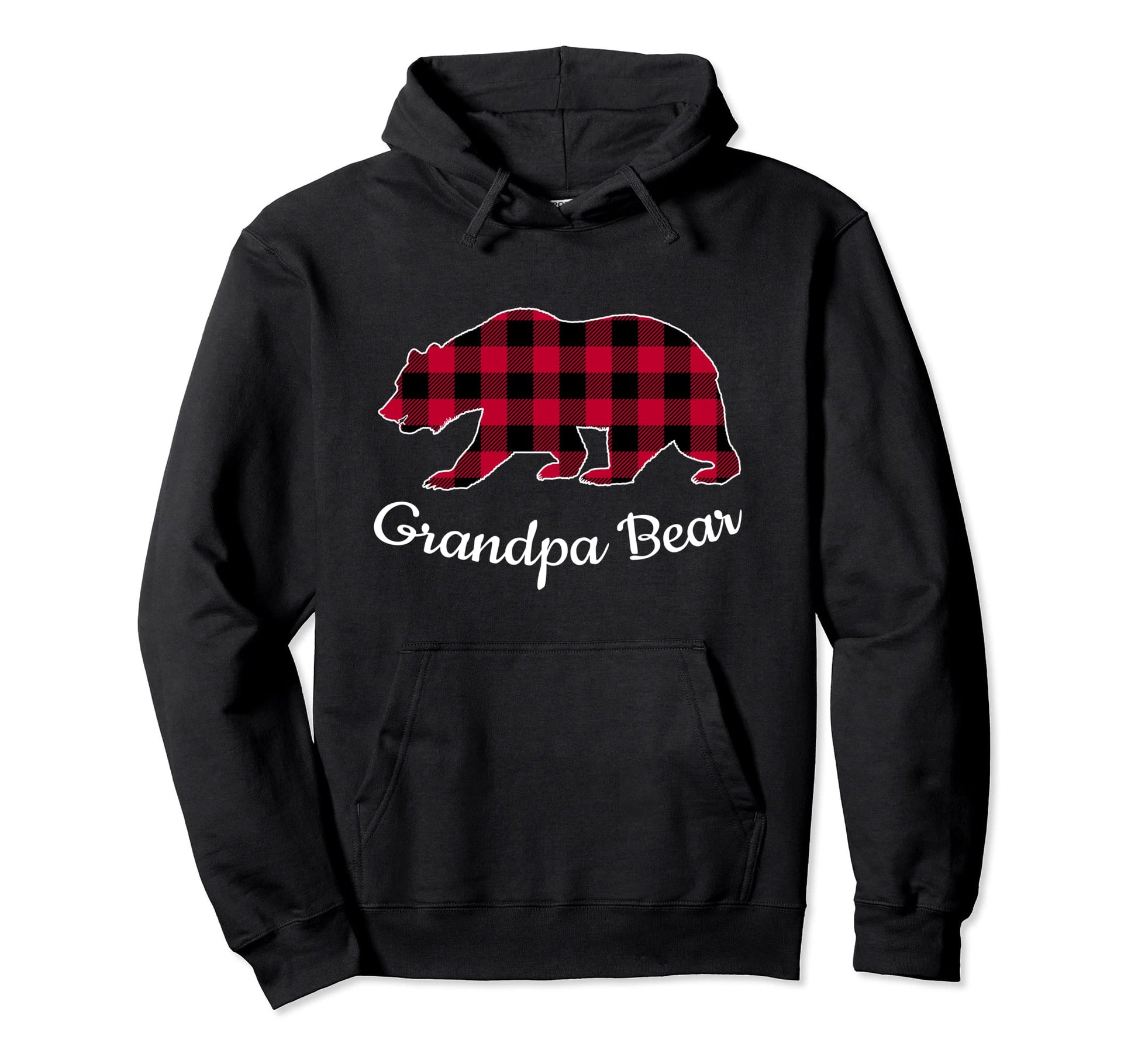 Grandpa Bear Pajama Red Buffalo Plaid Hoodie - Graphic Print for Adults - T-Shirt, Sweatshirt, Hoodie