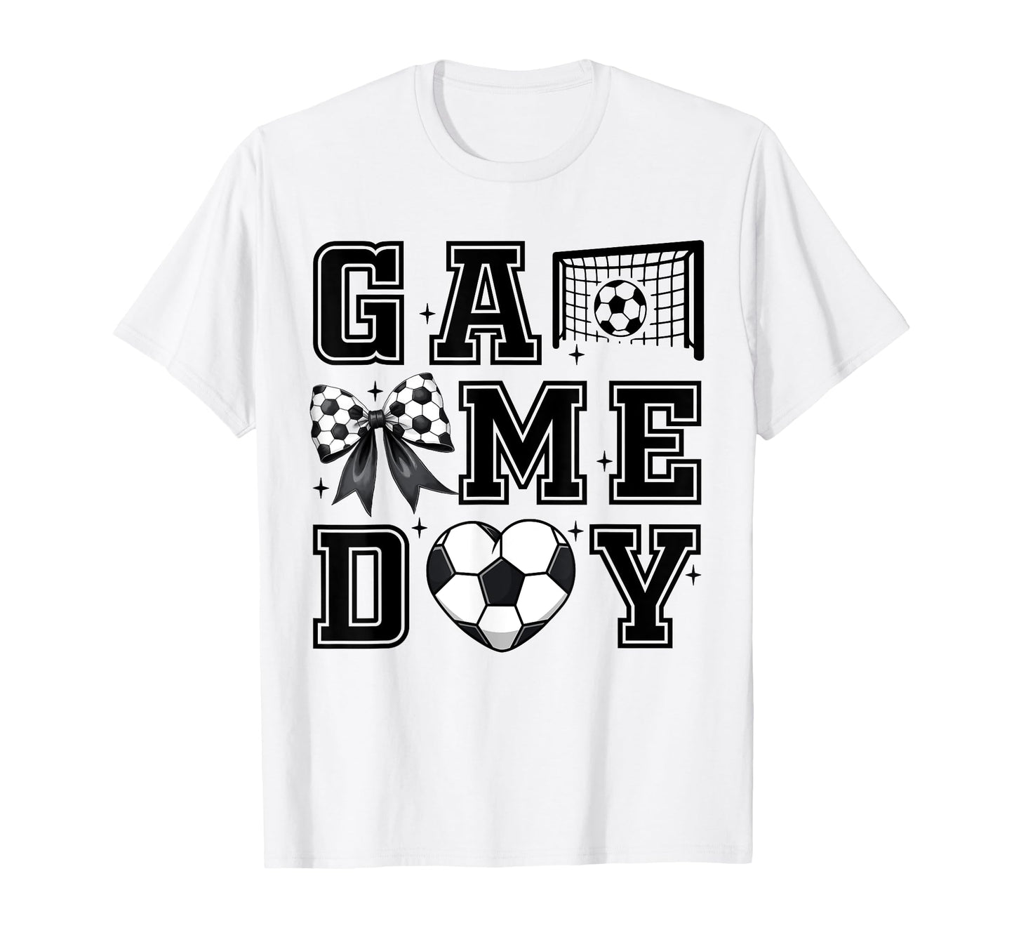 Soccer Coquette Bow Gameday Cheer Mom T-Shirt - Novelty Apparel for Adults - T-Shirt, Sweatshirt, Hoodie