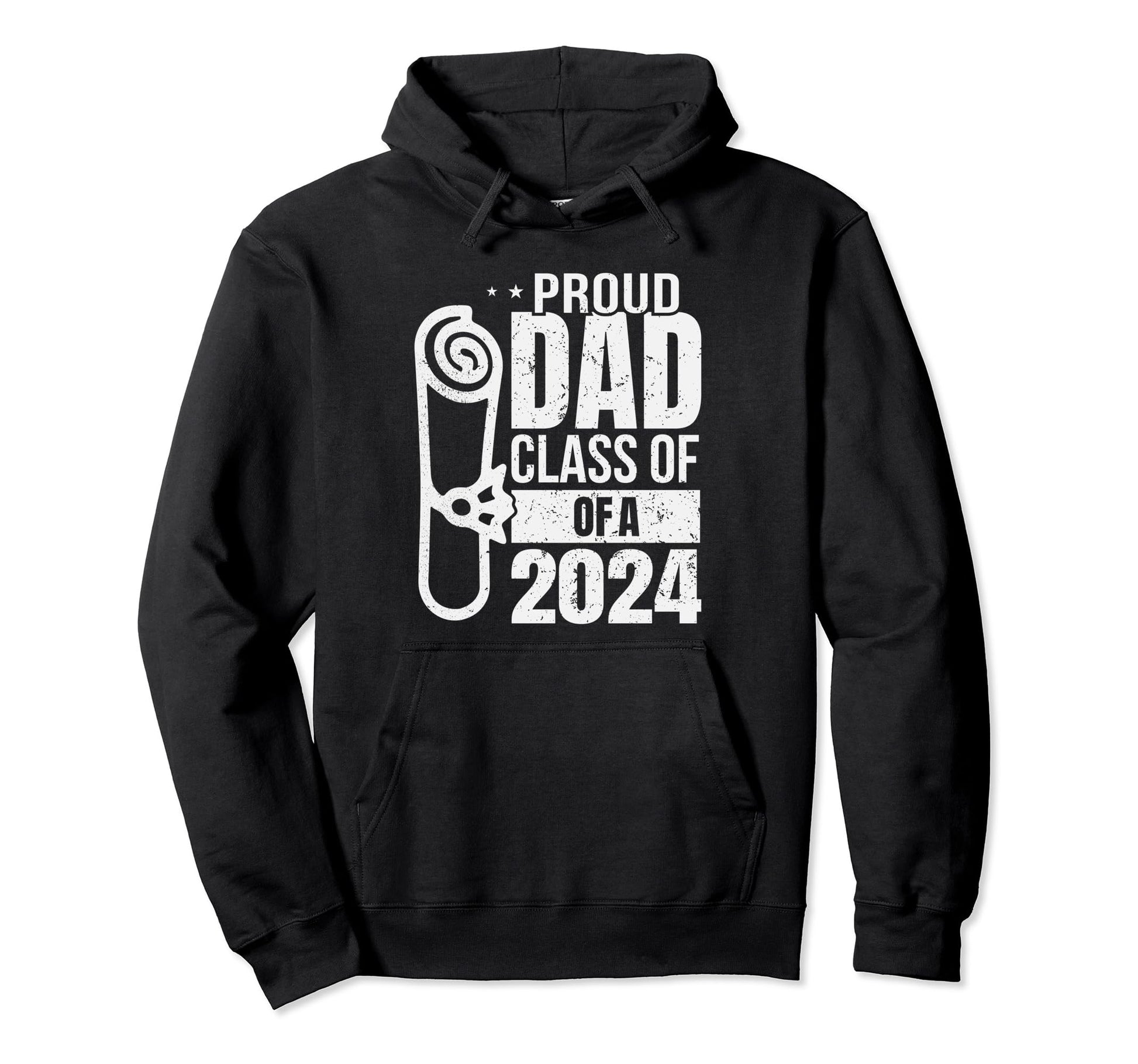 Proud Dad Class 2024 Graduate Funny Hoodie - Custom Art Print for Adults - T-Shirt, Sweatshirt, Hoodie