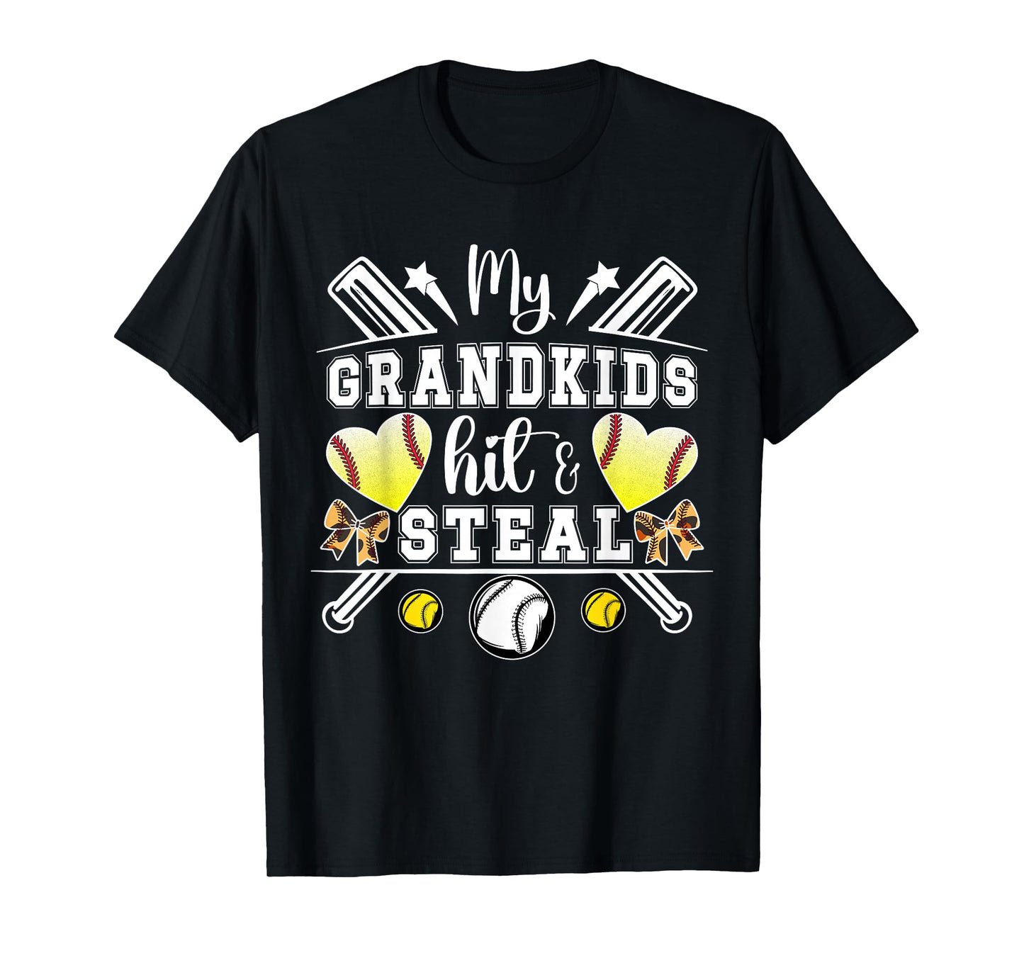 My Grandkids Hit Steal Baseball T-Shirt - Fun Novelty Design Unisex - T-Shirt, Sweatshirt, Hoodie