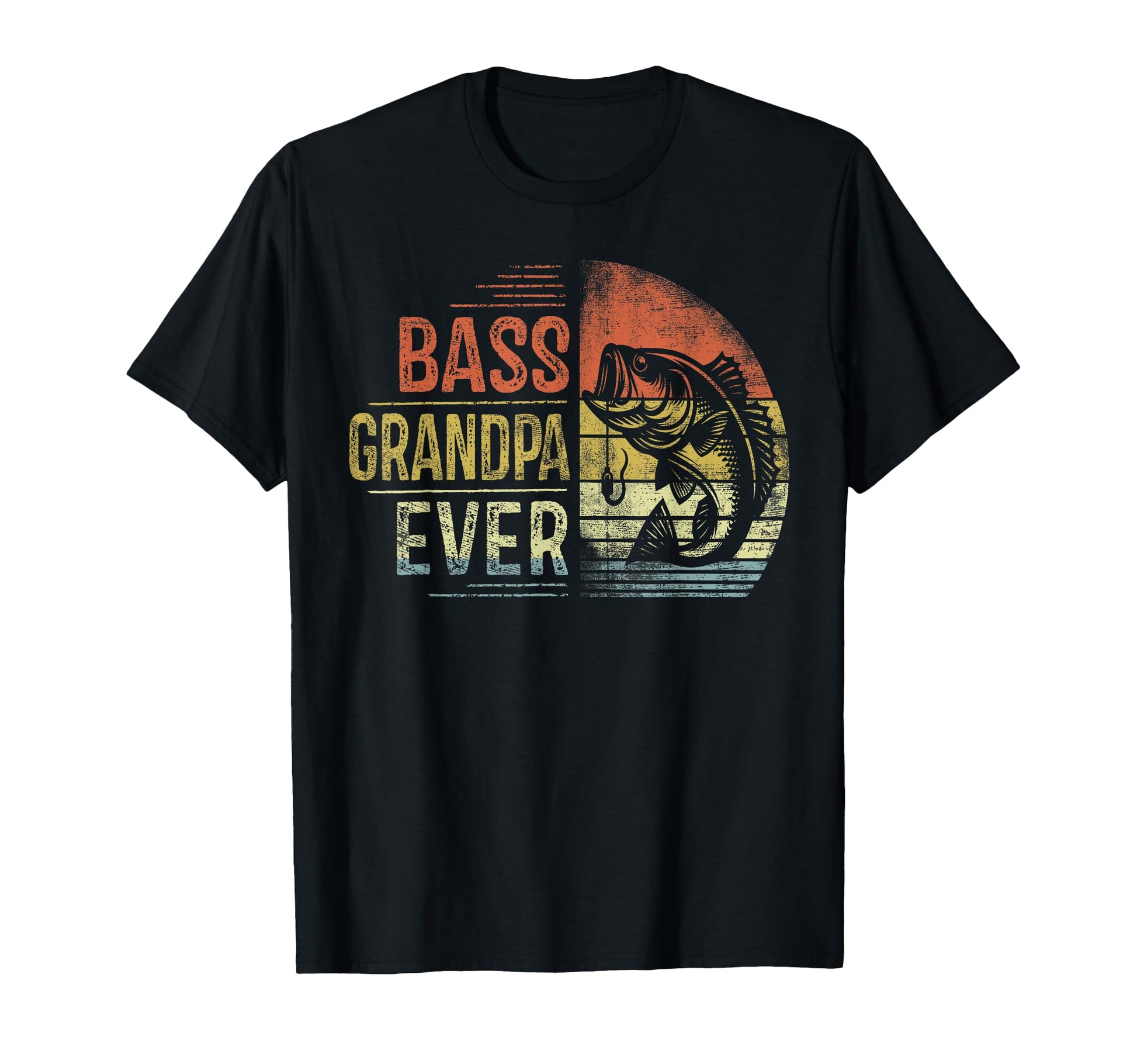 Bass Grandpa Ever Fishing Gifts T-Shirt - Custom Art Print for Adults - T-Shirt, Sweatshirt, Hoodie