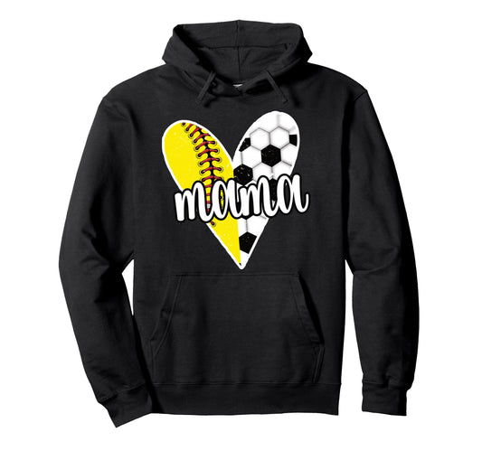 Baller Mama Proud Soccer Softball Player Hoodie - Graphic Print for Adults - T-Shirt, Sweatshirt, Hoodie