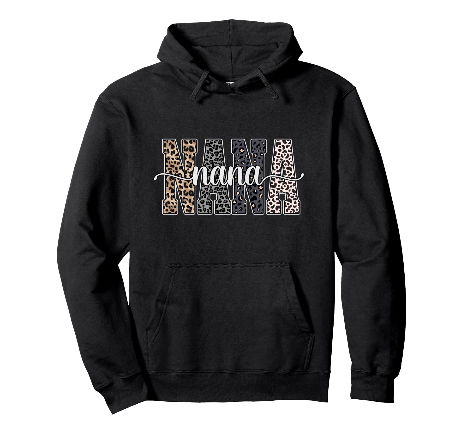 Nana Leopard Grandma Hoodie - Aesthetic Graphic for Adults - T-Shirt, Sweatshirt, Hoodie