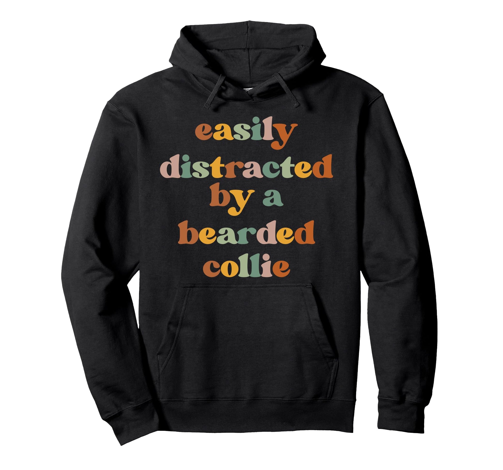 Easily Distracted Dog Dad Mom Beardie Hoodie - Unique Graphic Men Women - T-Shirt, Sweatshirt, Hoodie