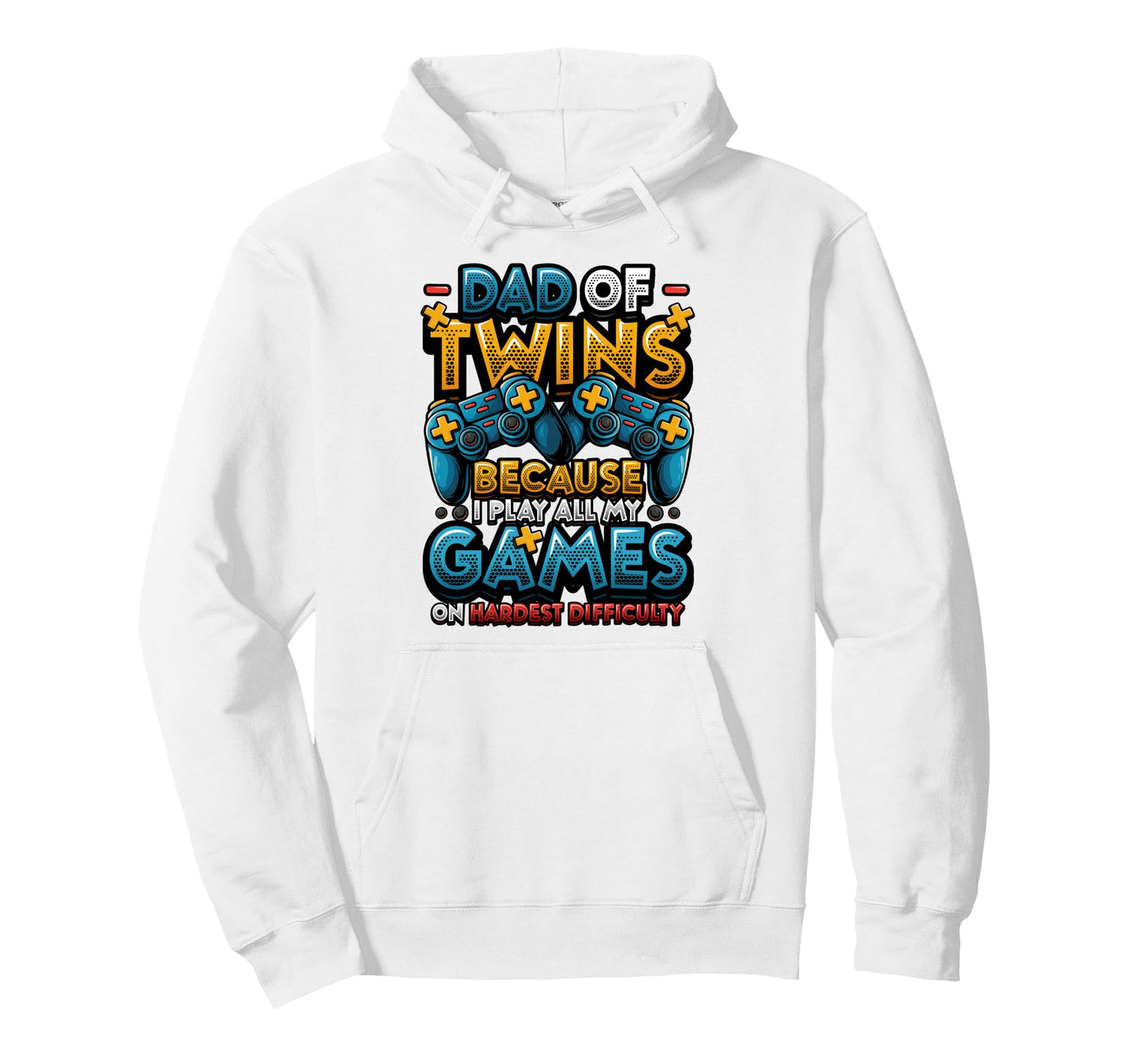 Dad Twins Gamer Dad Hardest Hoodie - Aesthetic Graphic for Adults - T-Shirt, Sweatshirt, Hoodie