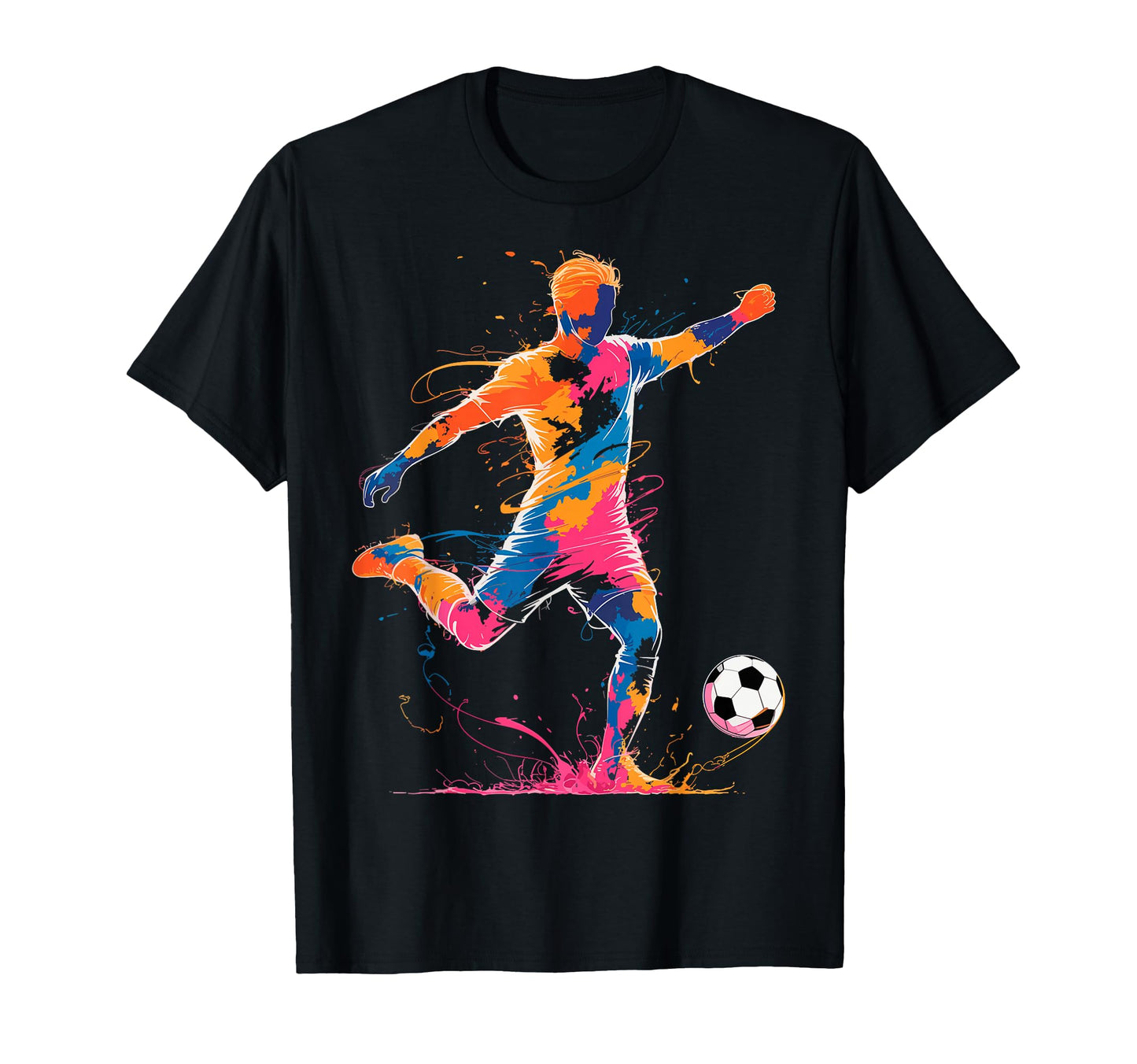 Colorful Funny Soccer Player Fan Game T-Shirt - Trendy Graphic for Adults - T-Shirt, Sweatshirt, Hoodie