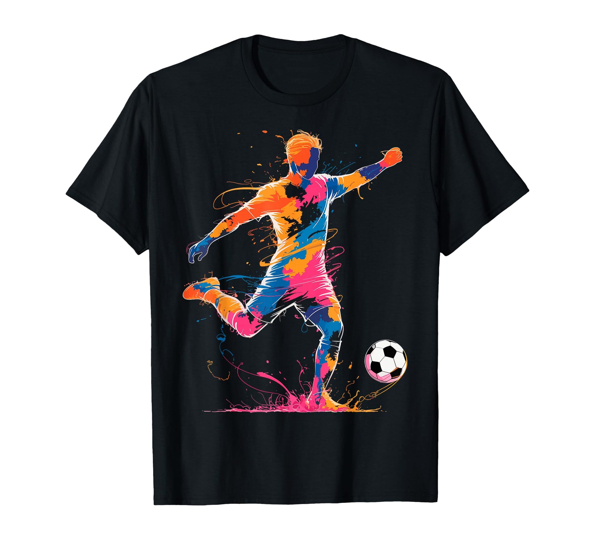 Colorful Funny Soccer Player Fan Game T-Shirt - Trendy Graphic for Adults - T-Shirt, Sweatshirt, Hoodie