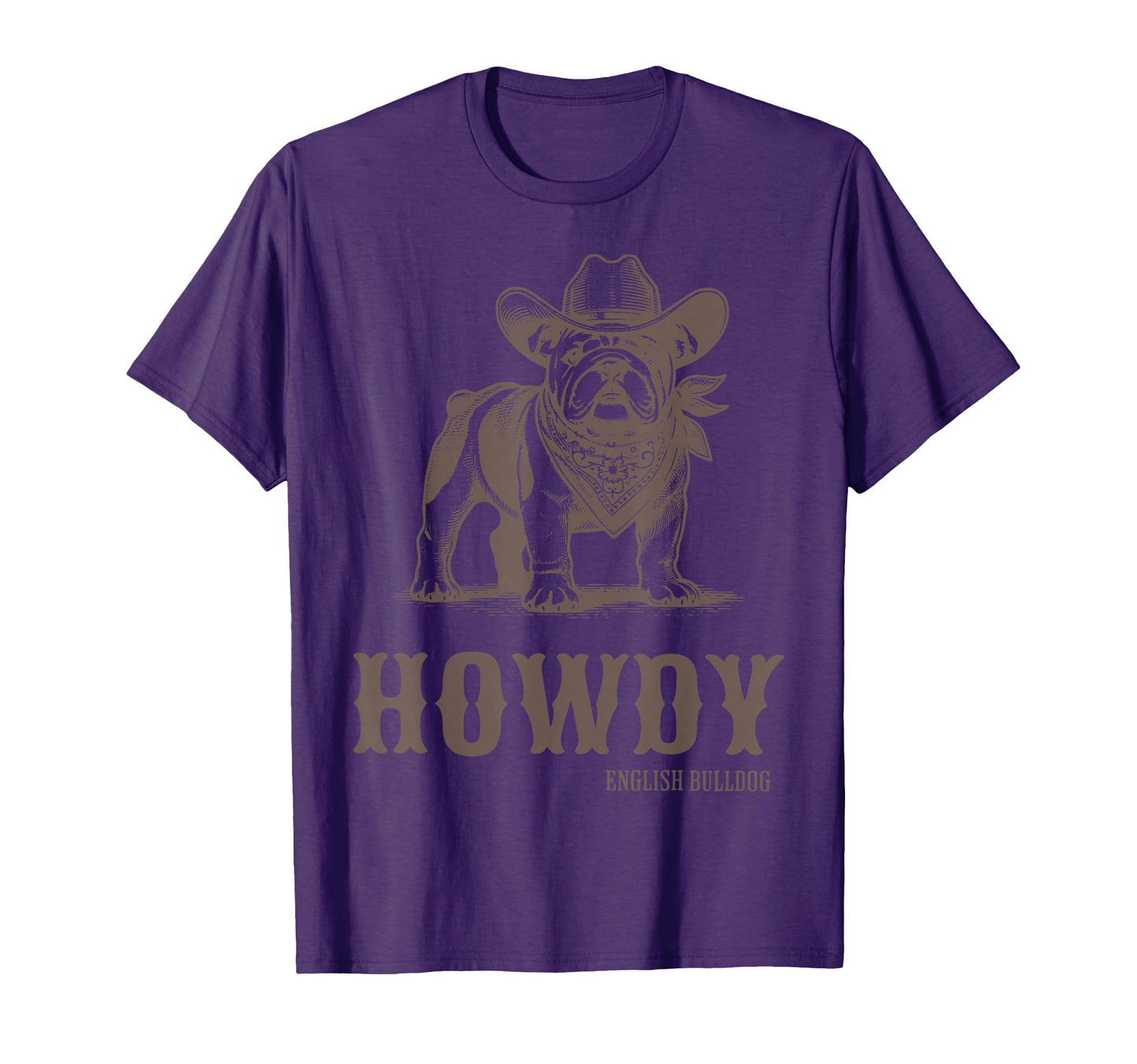 Howdy English Bulldog Western Country T-Shirt - Aesthetic Graphic Unisex - T-Shirt, Sweatshirt, Hoodie
