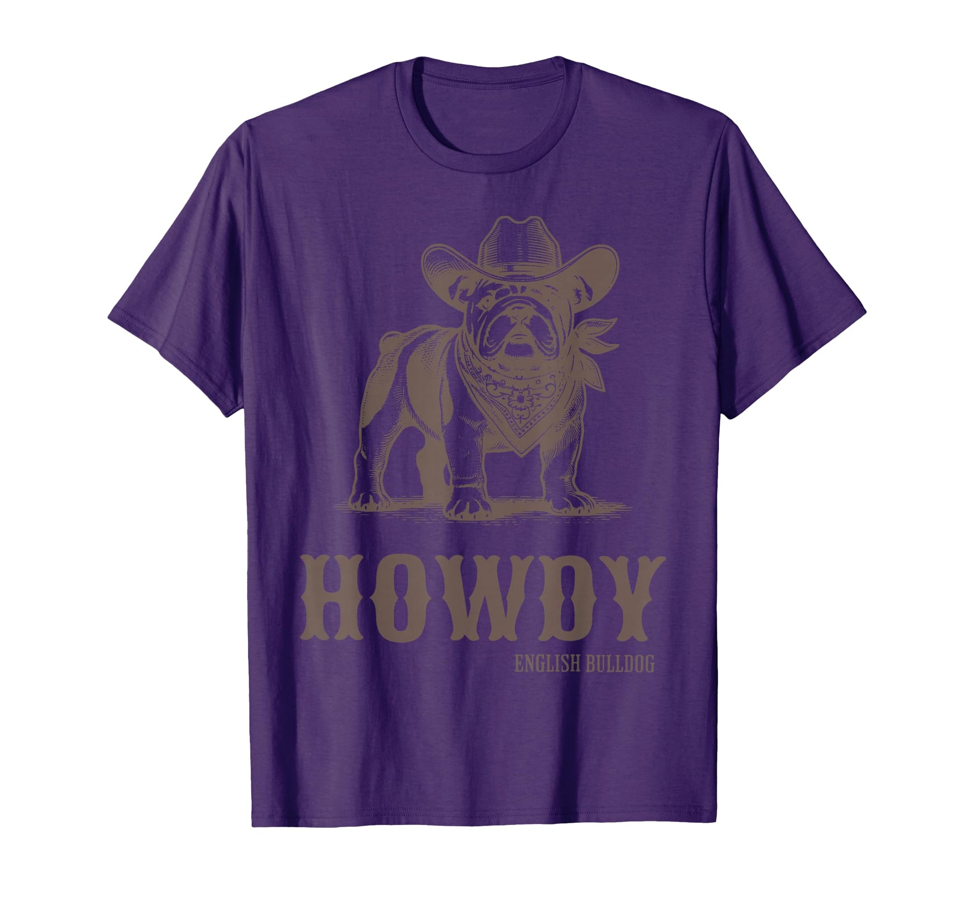 Howdy English Bulldog Western Country T-Shirt - Aesthetic Graphic Unisex - T-Shirt, Sweatshirt, Hoodie