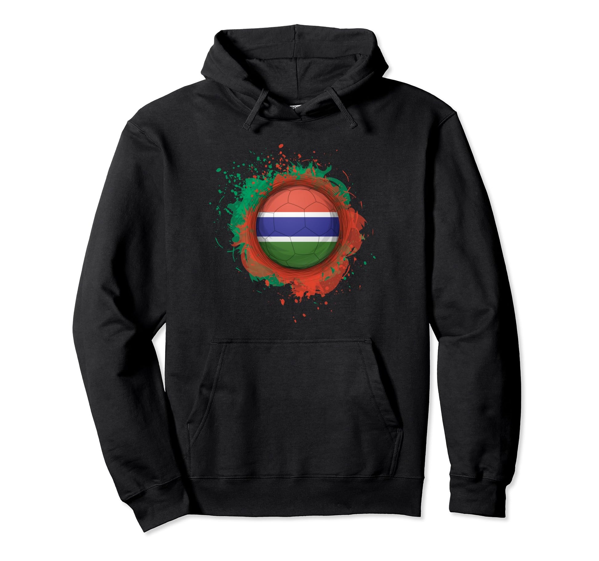 Proud Heritage Gambia Flag Soccer Ball Hoodie - Streetwear Style Men Women - T-Shirt, Sweatshirt, Hoodie