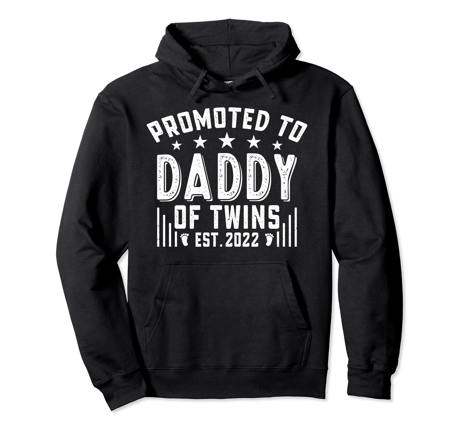 Promoted To Daddy Twins Est 2022 New Twin Hoodie - Custom Art Print Unisex - T-Shirt, Sweatshirt, Hoodie