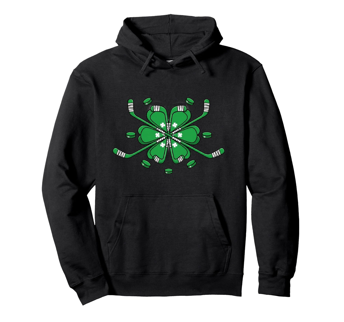 St Patricks Day Shamrock Hockey St Hoodie - Unique Graphic Men Women - T-Shirt, Sweatshirt, Hoodie