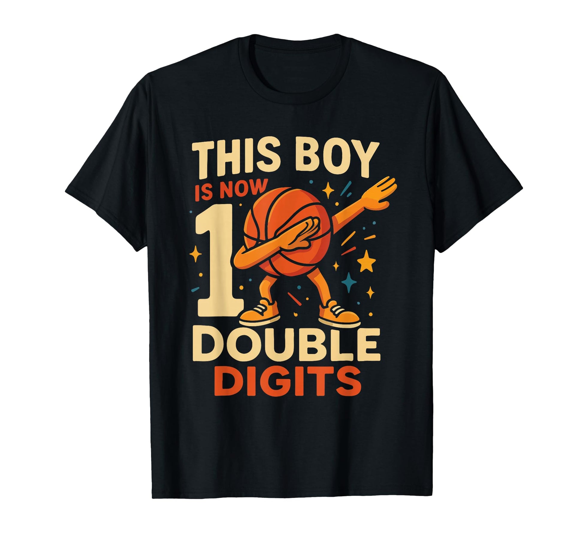 Double Digits Basketball Birthday 10 T-Shirt - Custom Art Print for Adults - T-Shirt, Sweatshirt, Hoodie