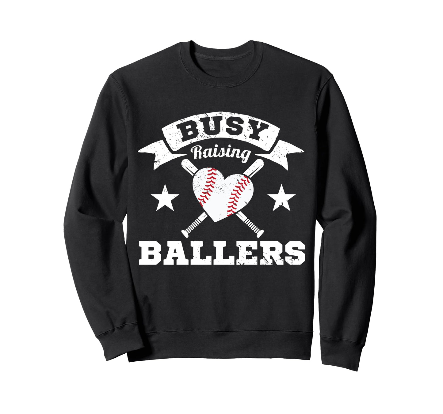 Busy Raising Ballers Baseball Heart Sweatshirt - Trendy Graphic Men Women - T-Shirt, Sweatshirt, Hoodie