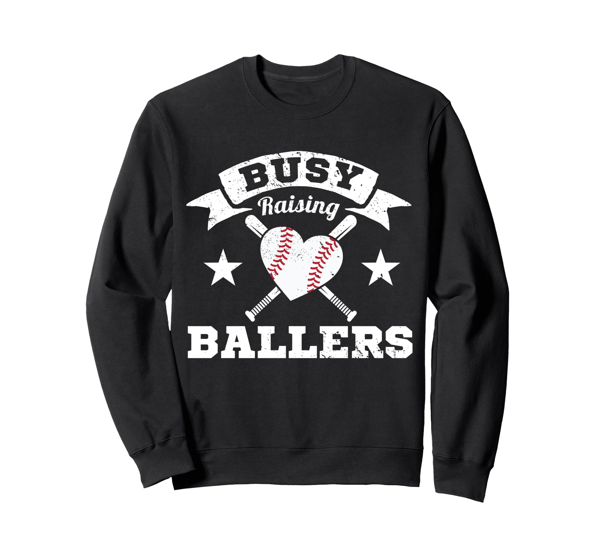 Busy Raising Ballers Baseball Heart Sweatshirt - Trendy Graphic Men Women - T-Shirt, Sweatshirt, Hoodie