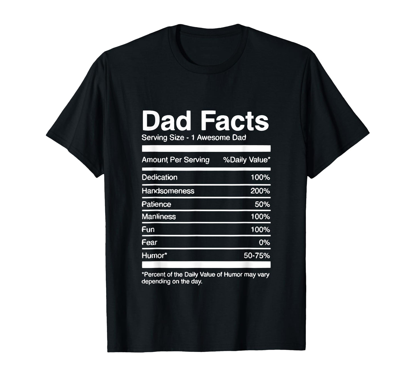Virgo Co Designs Funny Dad Nutritional T-Shirt - Novelty Apparel Men Women - T-Shirt, Sweatshirt, Hoodie