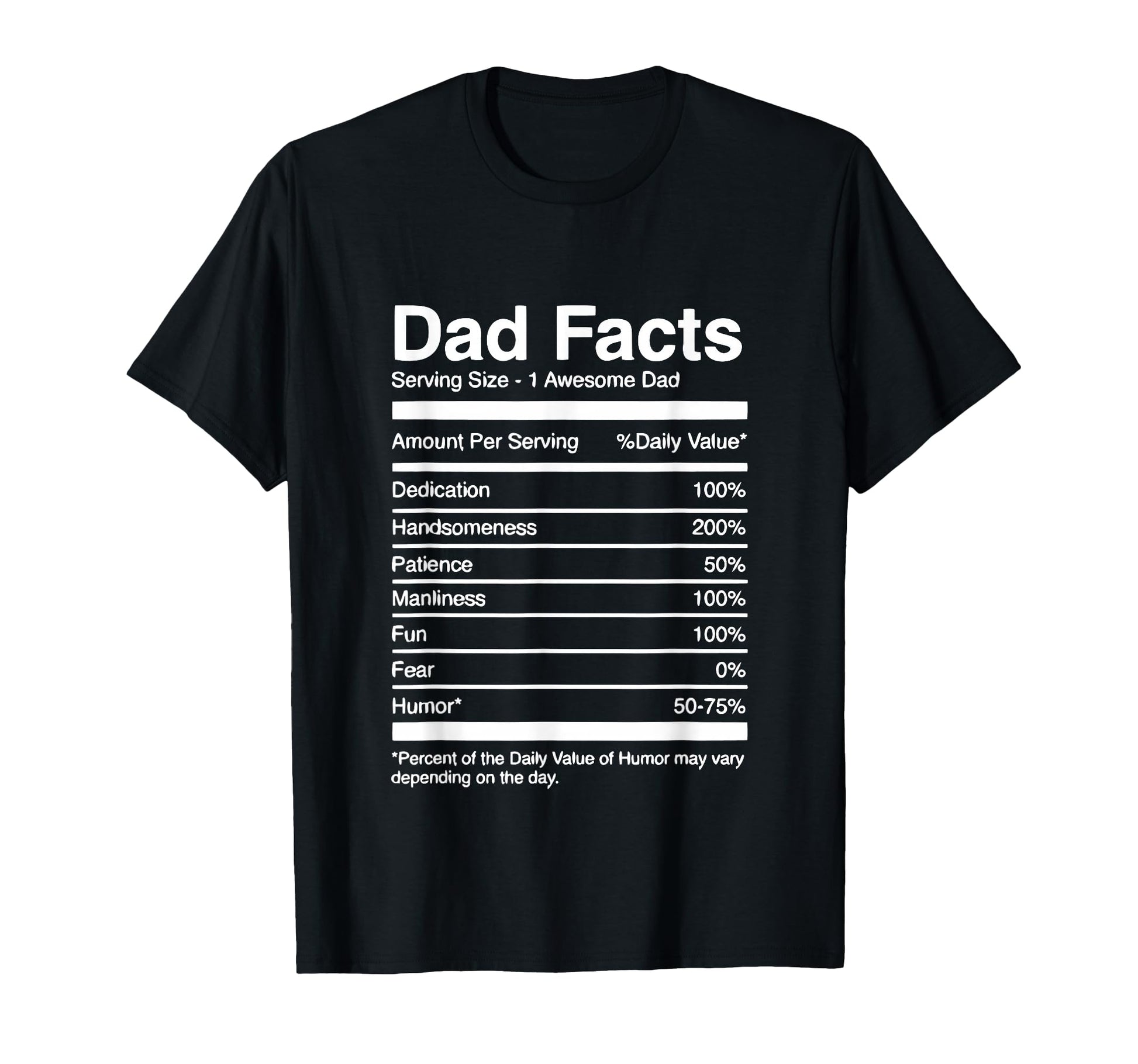Virgo Co Designs Funny Dad Nutritional T-Shirt - Novelty Apparel Men Women - T-Shirt, Sweatshirt, Hoodie