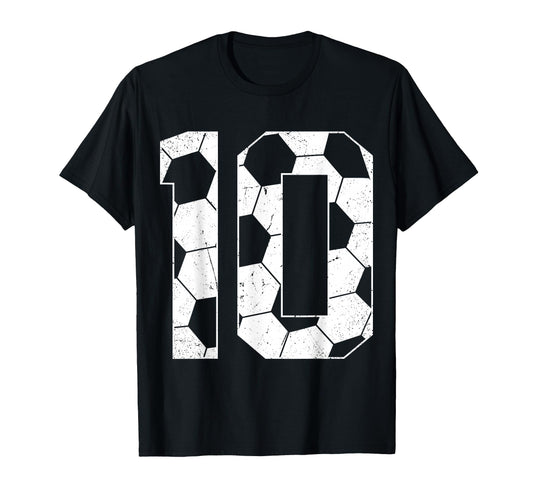 10Th Birthday Soccer Player Football T-Shirt - Minimalist Print for Adults - T-Shirt, Sweatshirt, Hoodie