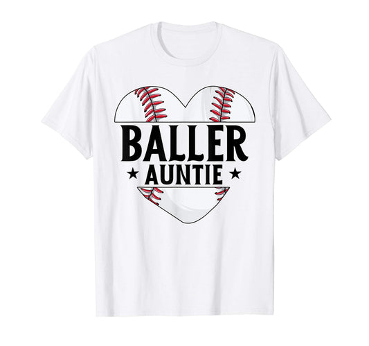 Baseball Aunt Gift Baller Auntie T-Shirt - Aesthetic Graphic for Adults - T-Shirt, Sweatshirt, Hoodie