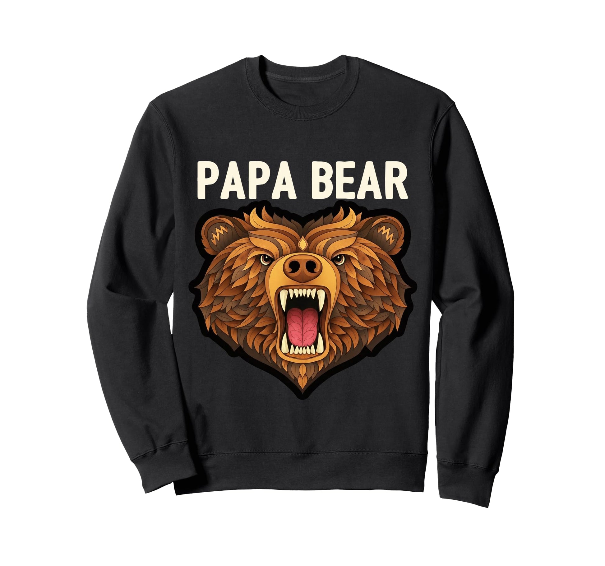 Fierce Papa Bear Sweatshirt - Aesthetic Graphic for Adults - T-Shirt, Sweatshirt, Hoodie
