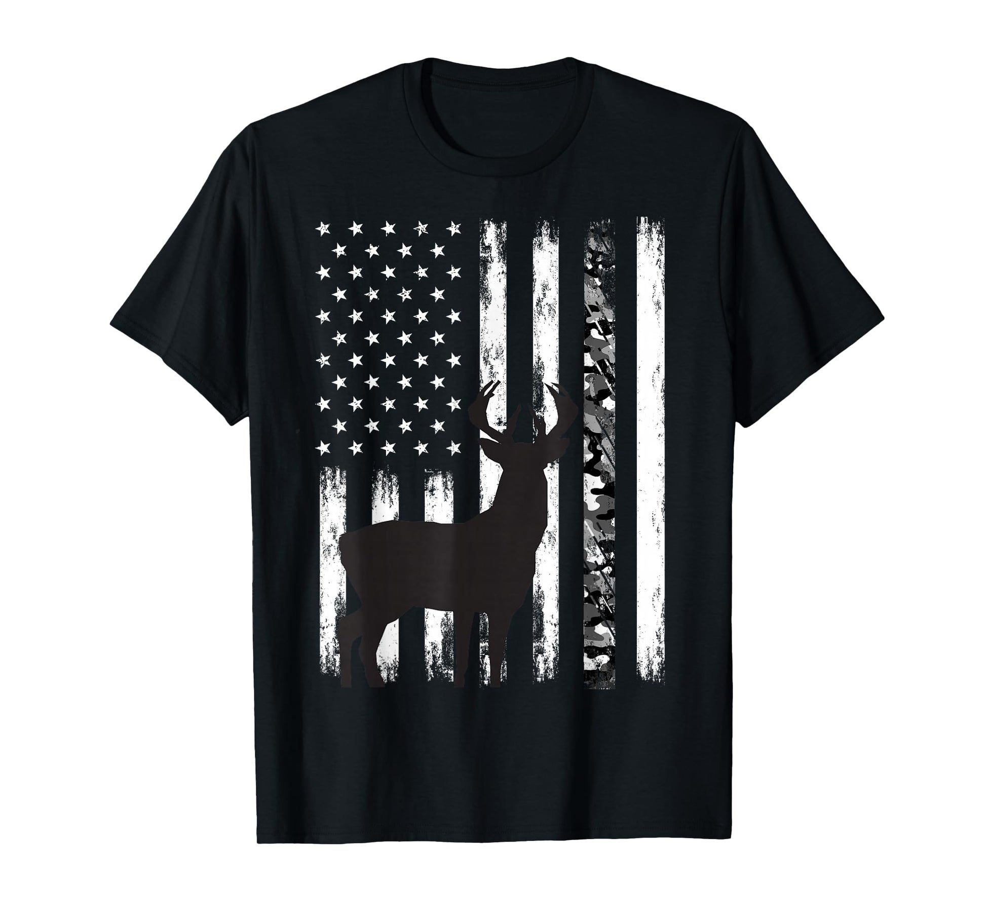 Deer Hunting Hunter Camo Usa American T-Shirt - Custom Art Print Men Women - T-Shirt, Sweatshirt, Hoodie