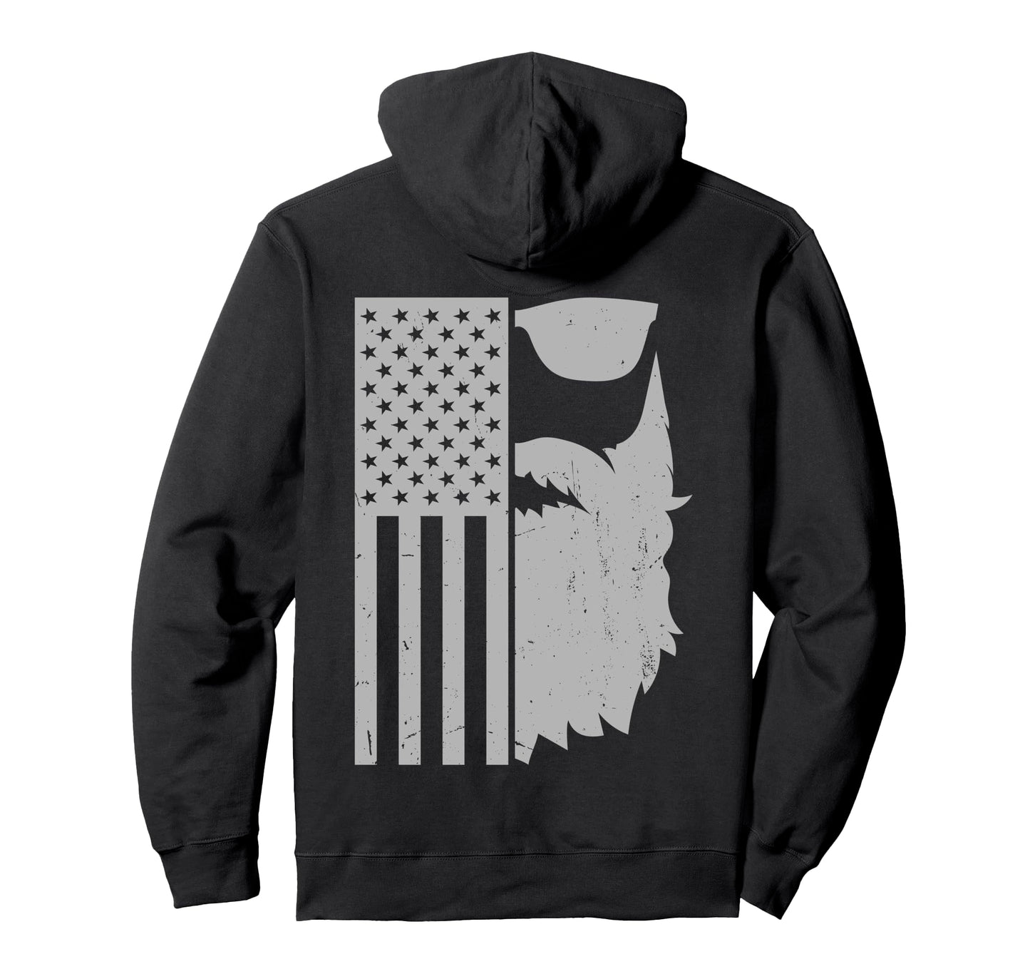 Patriotic Bearded Sunglasses Us Flag Hoodie - Unique Graphic for Adults - T-Shirt, Sweatshirt, Hoodie