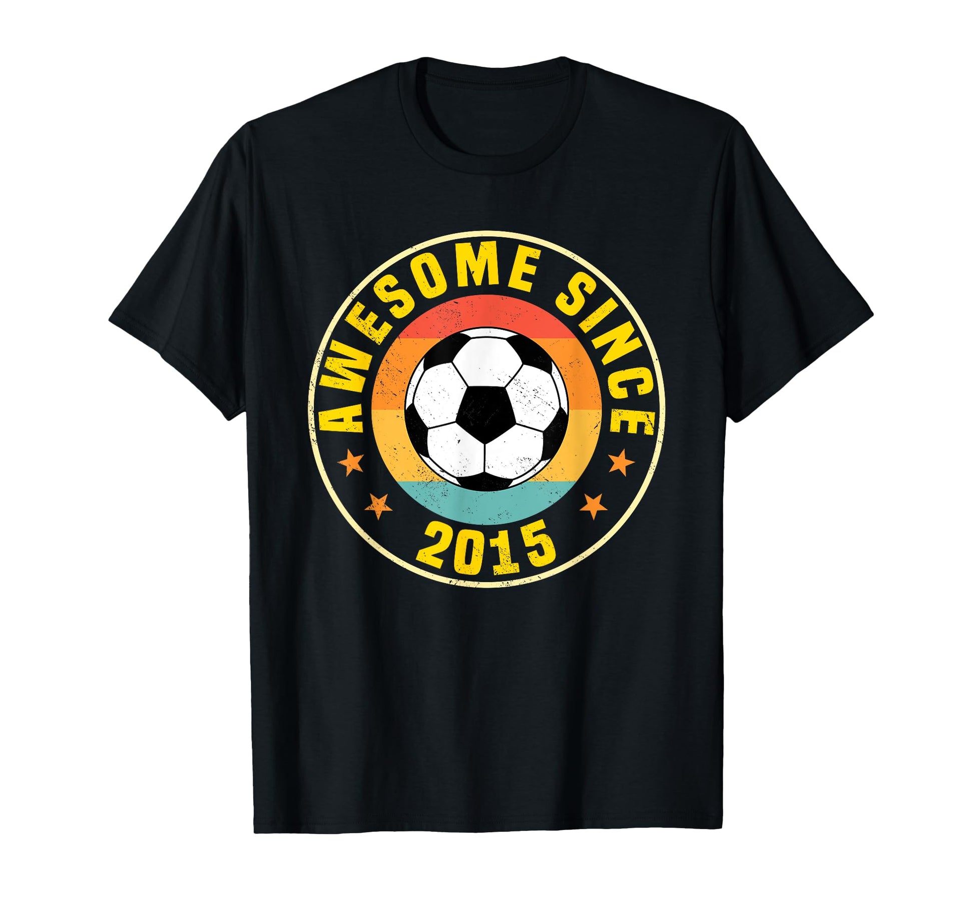 Awesome Since 2015 Soccer Birthday T-Shirt - Trendy Graphic for Adults - T-Shirt, Sweatshirt, Hoodie