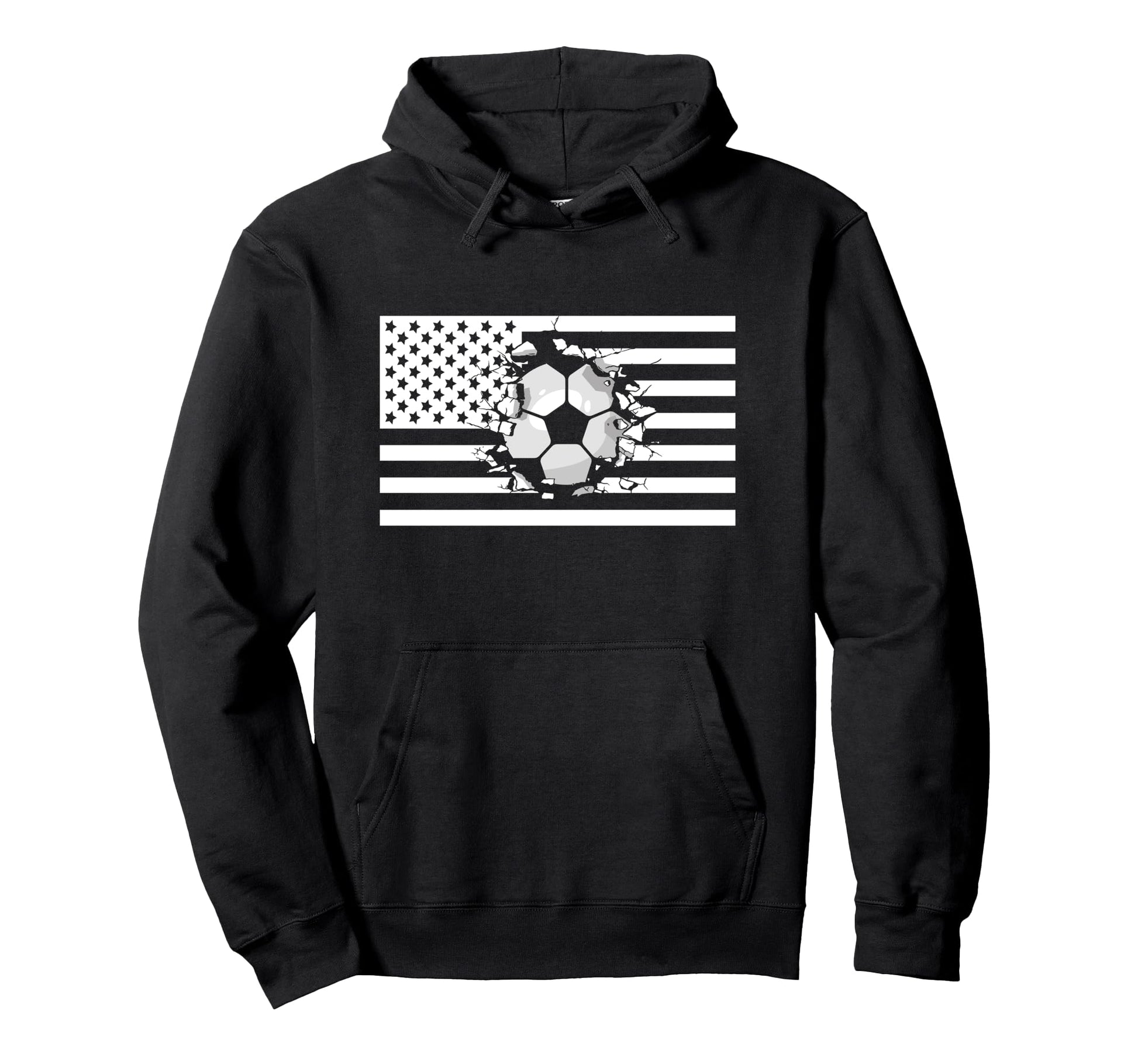 American Flag Soccer Soccer Hoodie - Unique Graphic Men Women - T-Shirt, Sweatshirt, Hoodie