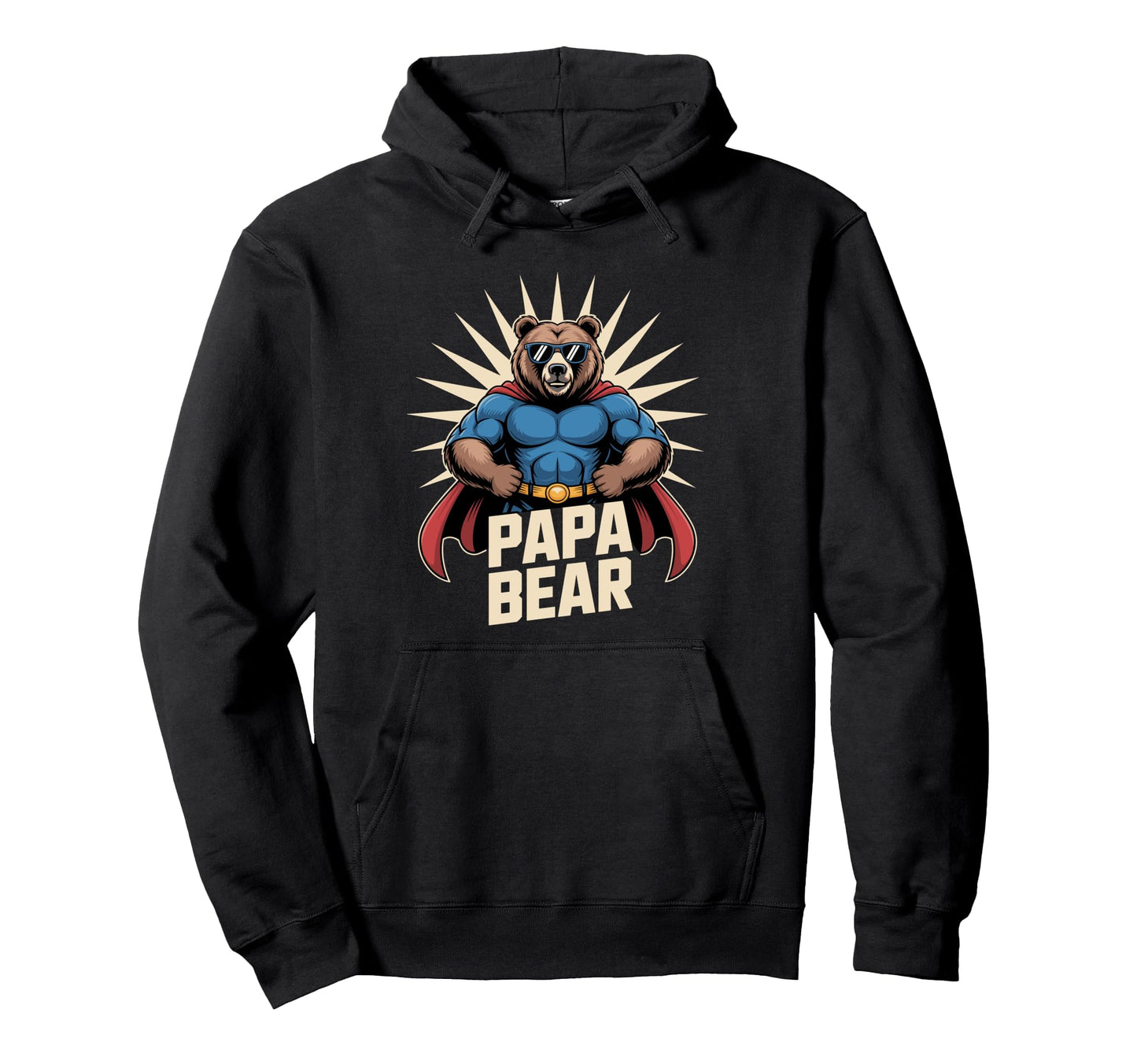 Strong Fathers Day Papa Bear Bear Hoodie - Custom Art Print for Adults - T-Shirt, Sweatshirt, Hoodie