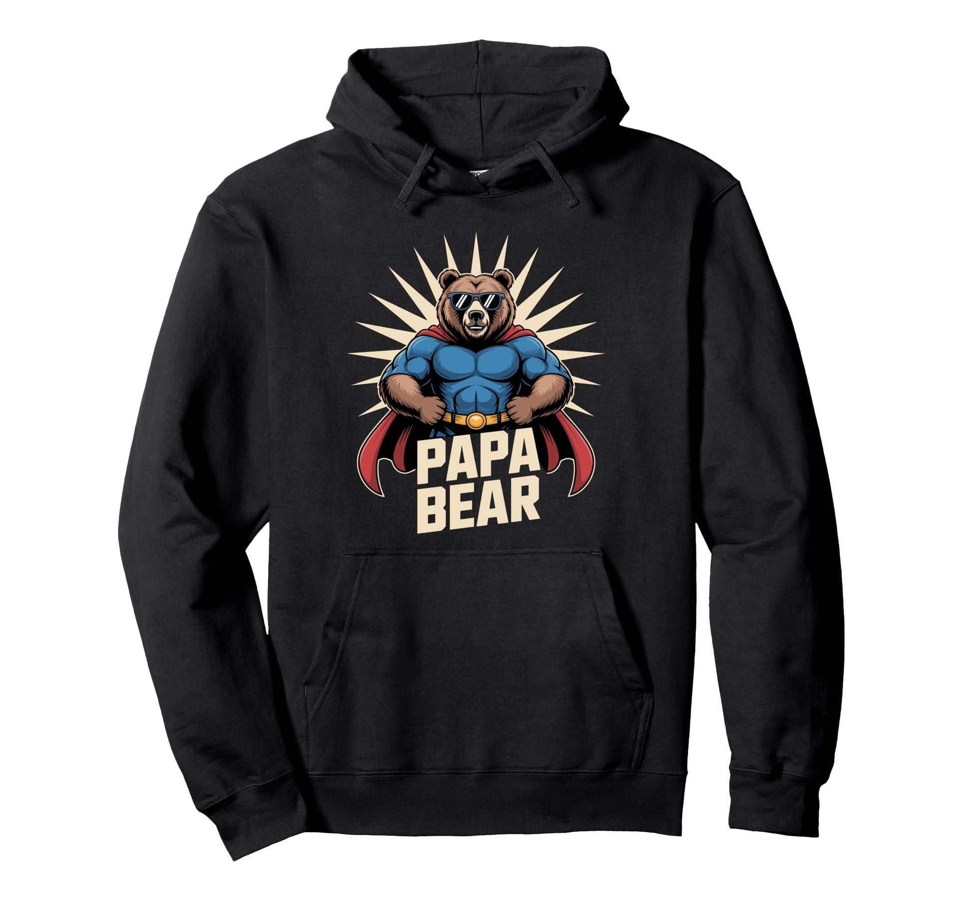 Strong Fathers Day Papa Bear Bear Hoodie - Custom Art Print for Adults - T-Shirt, Sweatshirt, Hoodie