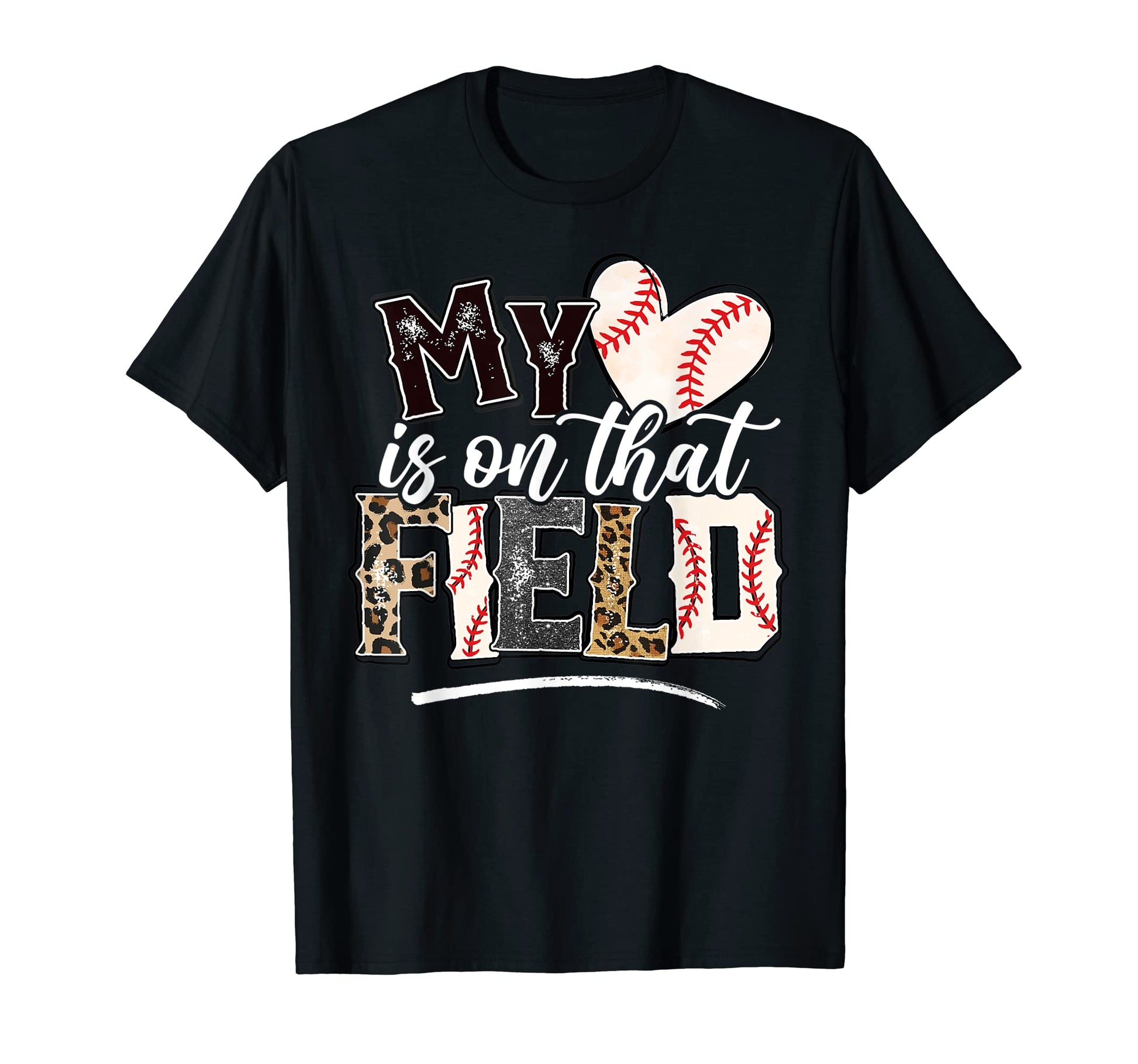 Baseball Mom My Heart Is That Field Dad T-Shirt - Trendy Graphic Men Women - T-Shirt, Sweatshirt, Hoodie