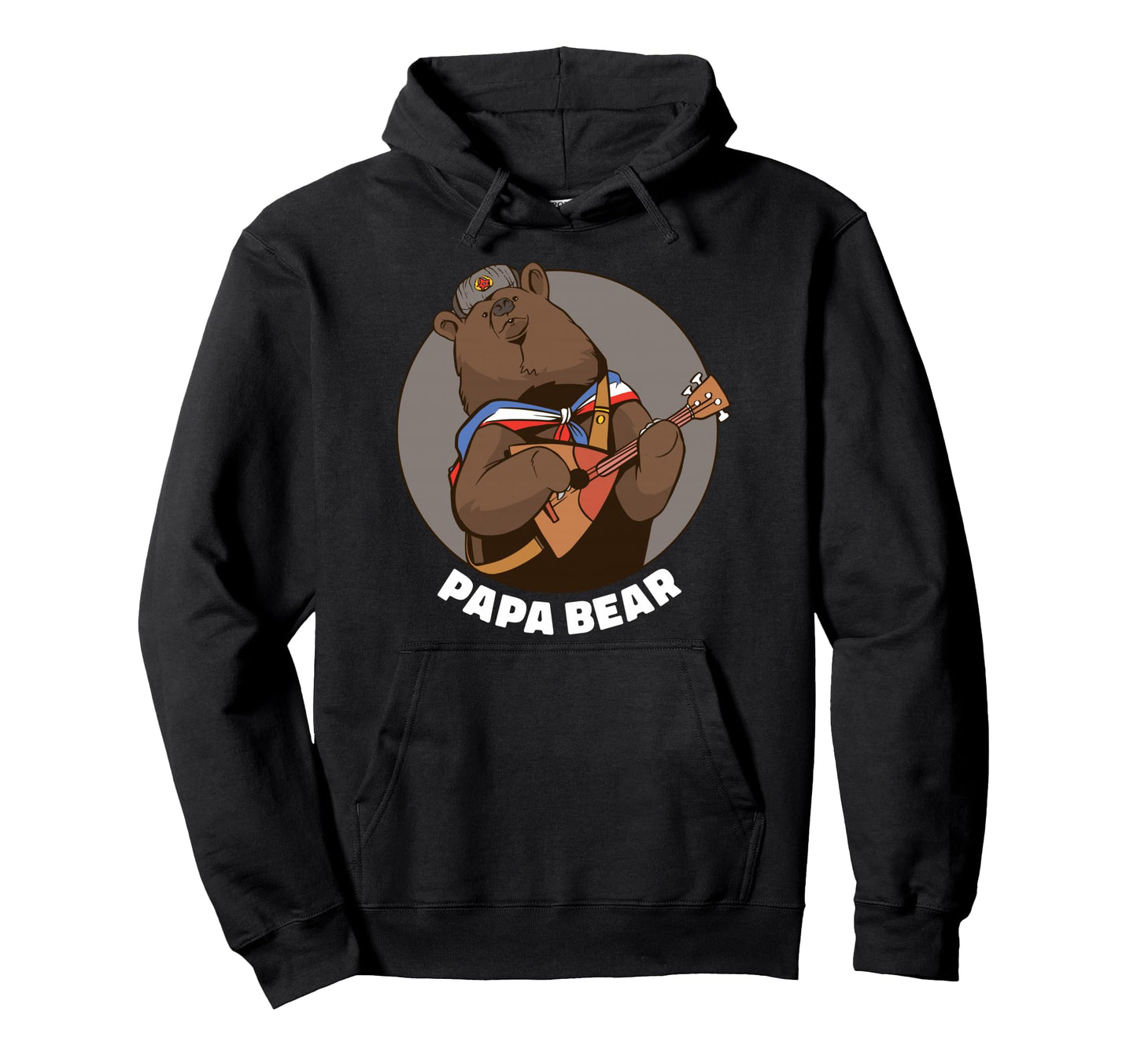 Russian Papa Bear Balalaika Kazakhstan Hoodie - Graphic Print Unisex - T-Shirt, Sweatshirt, Hoodie