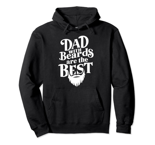 Bearded Dad Novelty Funny Best Beard Hoodie - Minimalist Print Men Women - T-Shirt, Sweatshirt, Hoodie