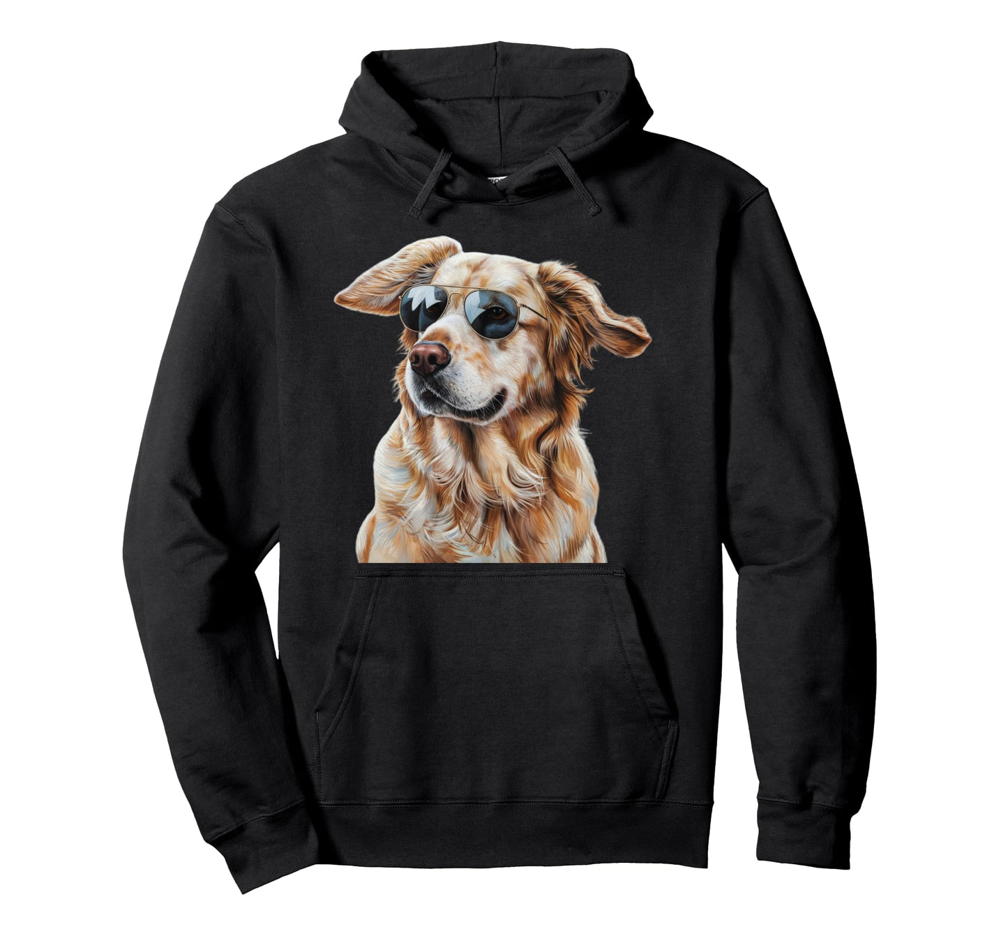 Golden Retriever Wearing Sunglasses Hoodie - Fun Novelty Design Men Women - T-Shirt, Sweatshirt, Hoodie