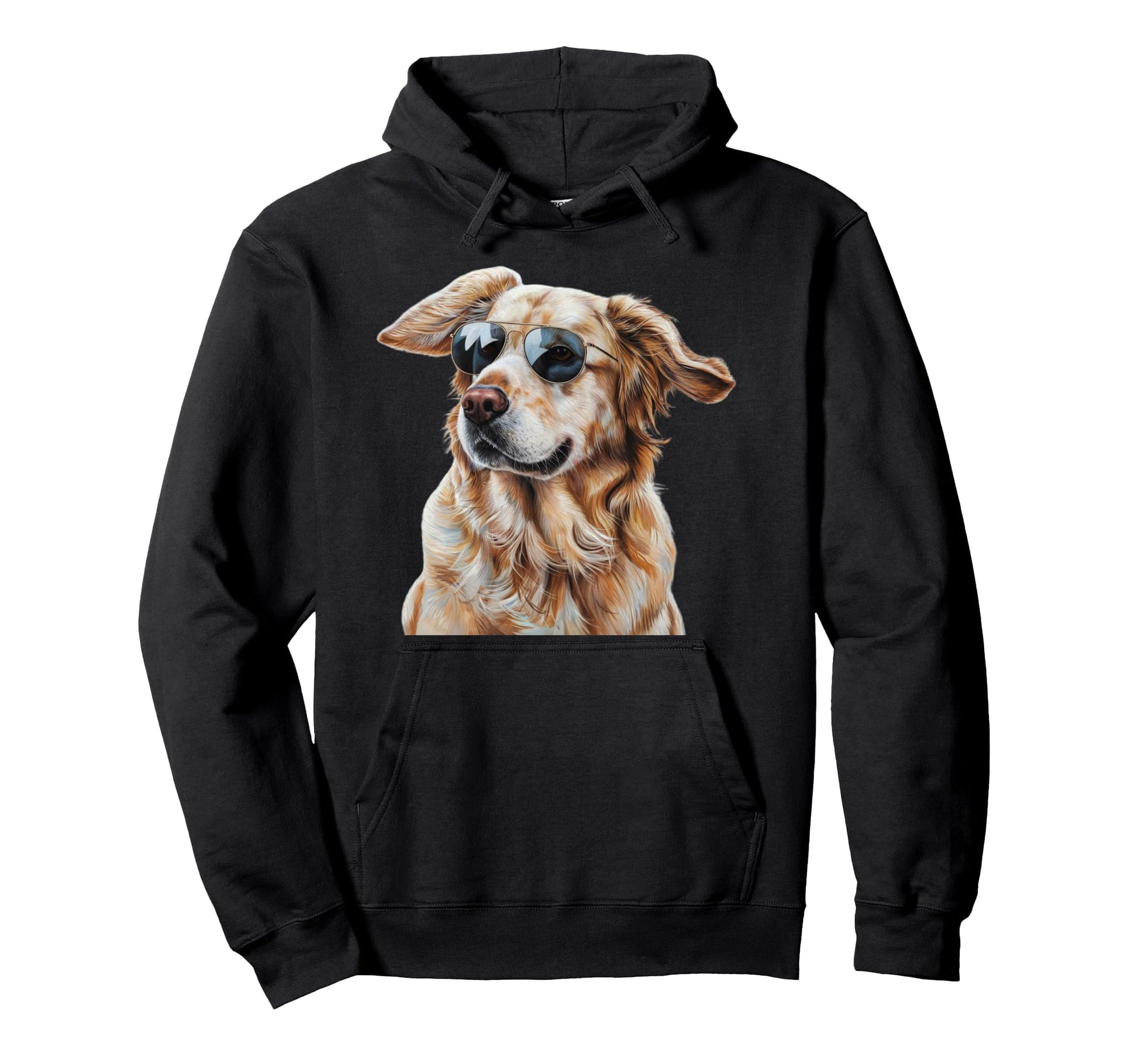 Golden Retriever Wearing Sunglasses Hoodie - Fun Novelty Design Men Women - T-Shirt, Sweatshirt, Hoodie