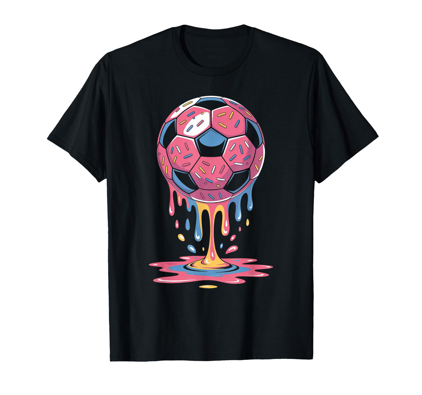 Soccer Ball Drip Ice Cream Drip Game T-Shirt - Trendy Graphic Unisex - T-Shirt, Sweatshirt, Hoodie