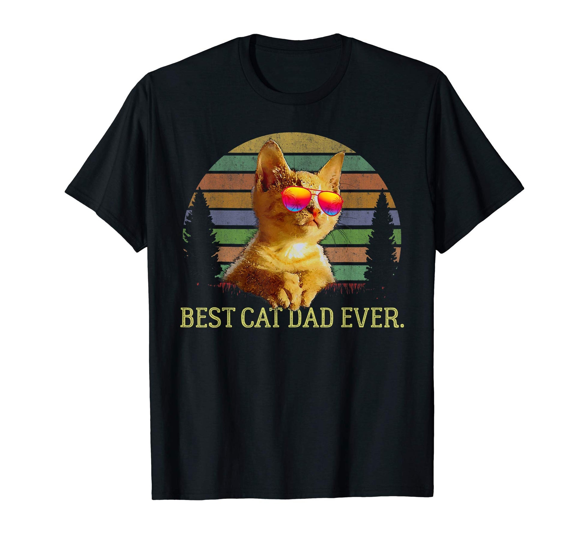 Mens Best Cat Dad Ever Funny Cat Daddy T-Shirt - Unique Graphic Unisex - T-Shirt, Sweatshirt, Hoodie