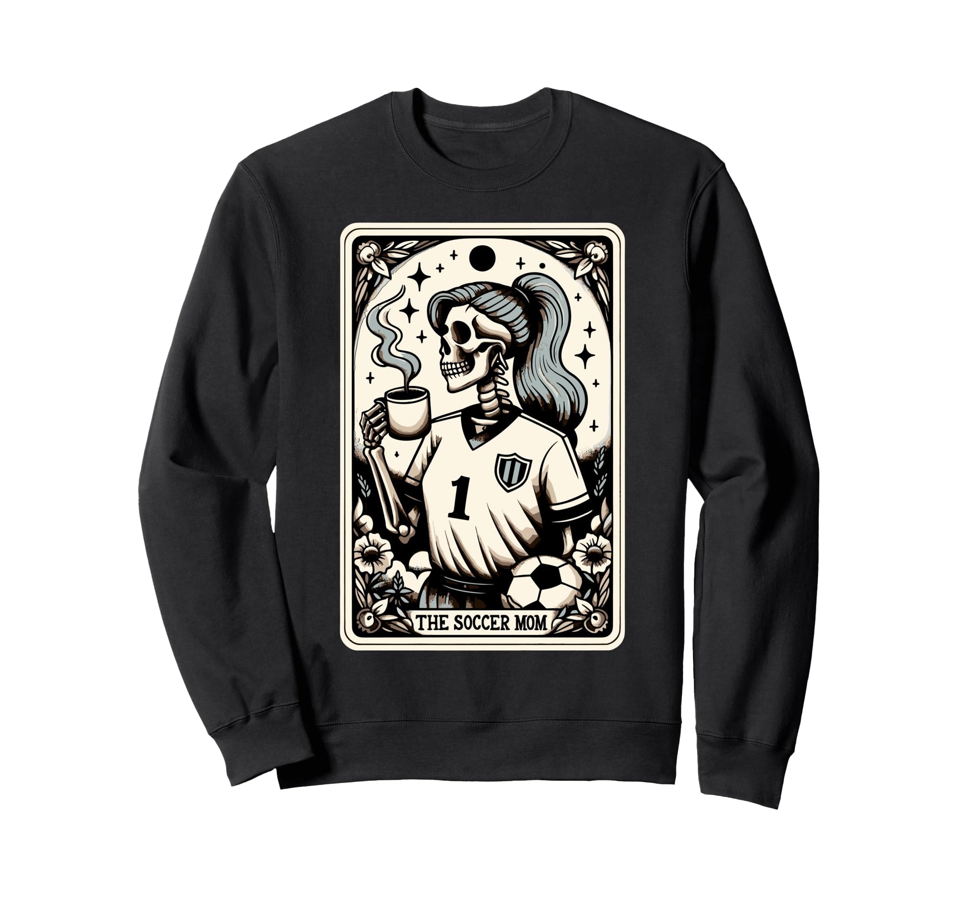 Soccer Mom Soccer Mum Tarot Card Sweatshirt - Graphic Print for Adults - T-Shirt, Sweatshirt, Hoodie