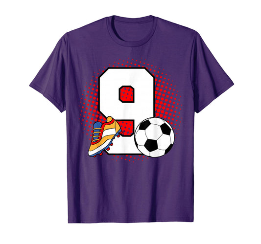 9 Soccer Birthday Player Bday T-Shirt - Casual Everyday Wear for Adults - T-Shirt, Sweatshirt, Hoodie