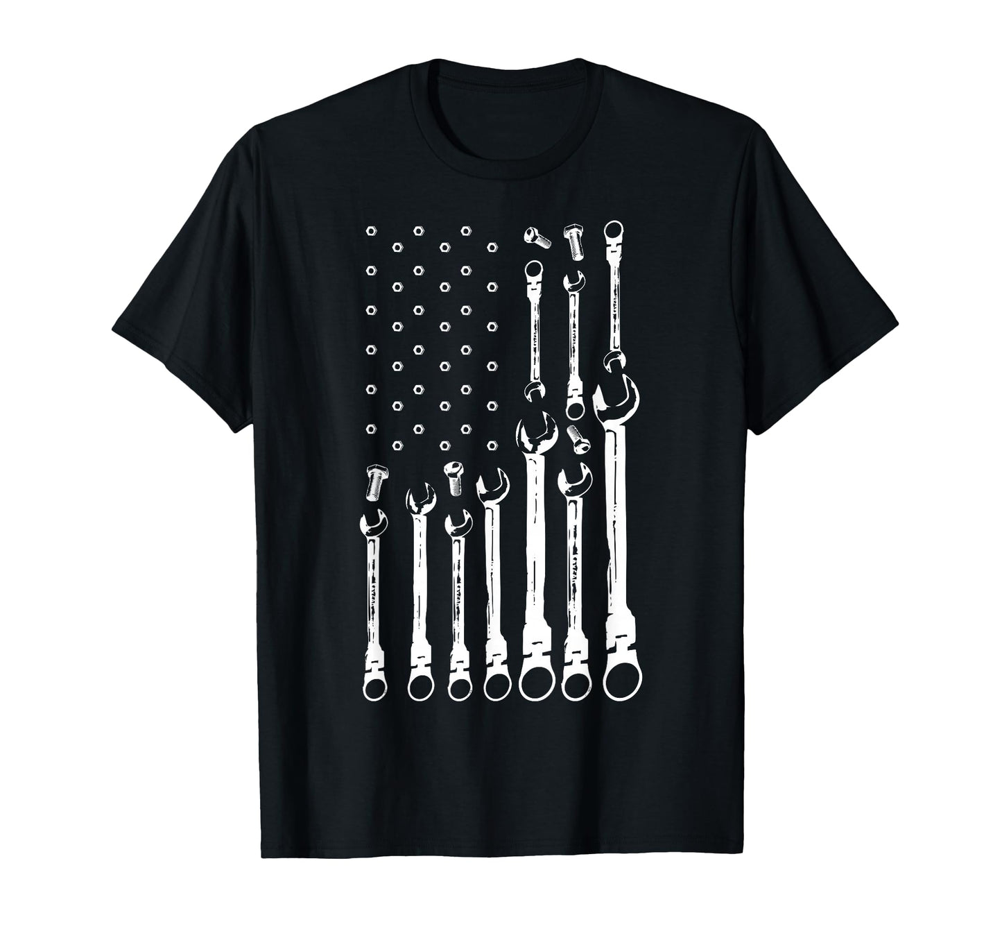 Mechanic Flag American Patriotic Flag T-Shirt - Minimalist Print Men Women - T-Shirt, Sweatshirt, Hoodie