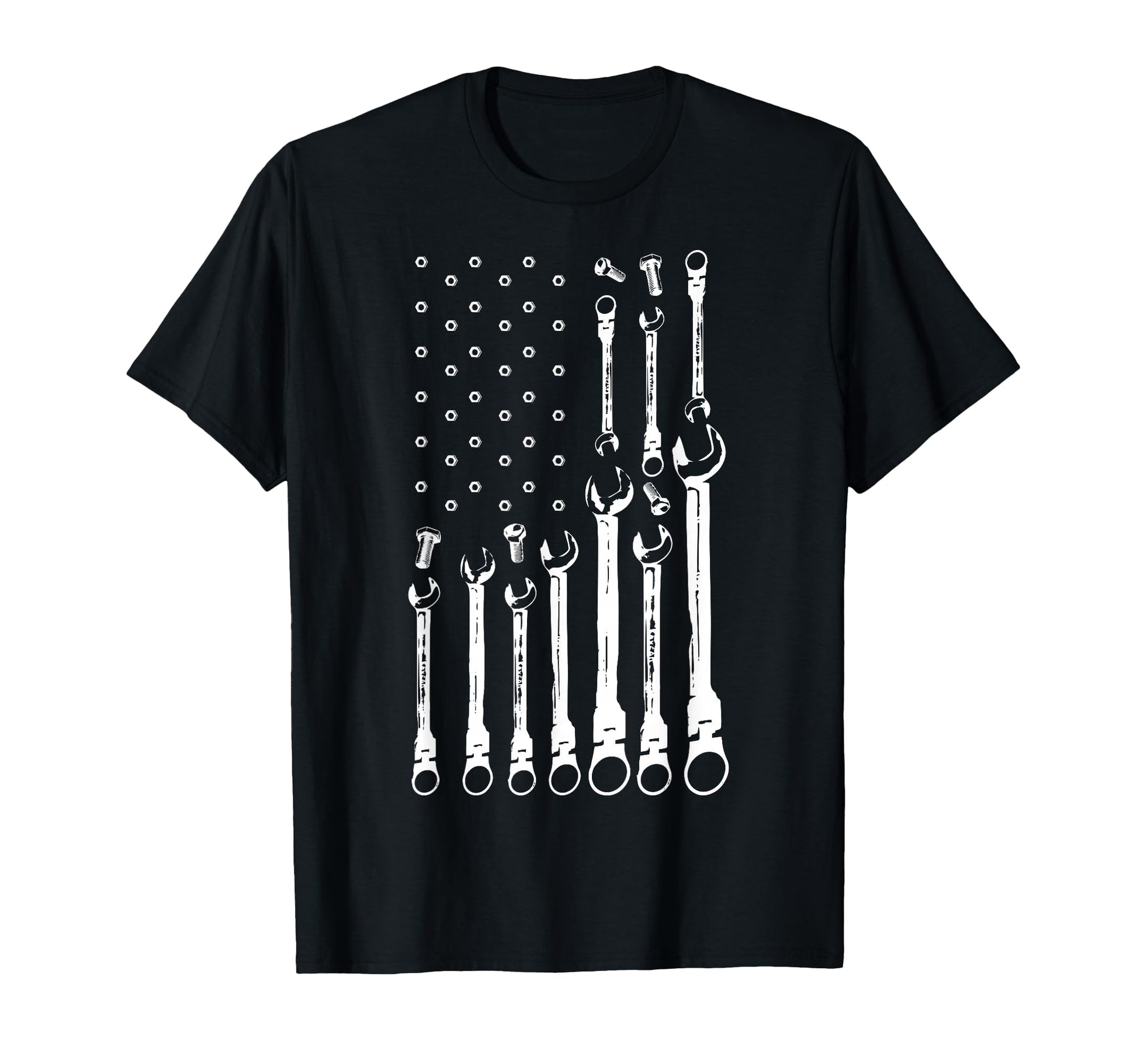 Mechanic Flag American Patriotic Flag T-Shirt - Minimalist Print Men Women - T-Shirt, Sweatshirt, Hoodie