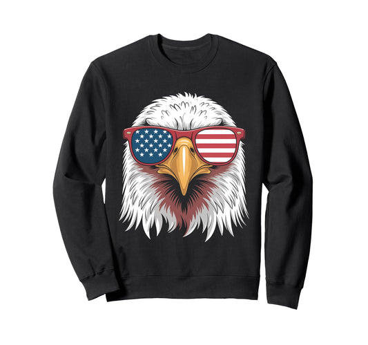 American Flag Patriotic Eagle 4Th Sweatshirt - Aesthetic Graphic Unisex - T-Shirt, Sweatshirt, Hoodie