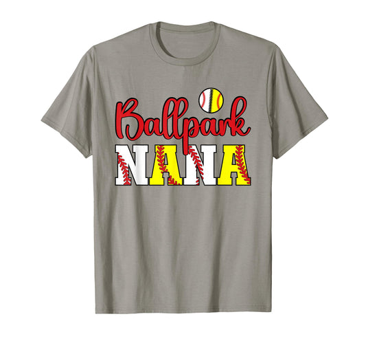 Ballpark Nana Softball Baseball Nana T-Shirt - Minimalist Print for Adults - T-Shirt, Sweatshirt, Hoodie