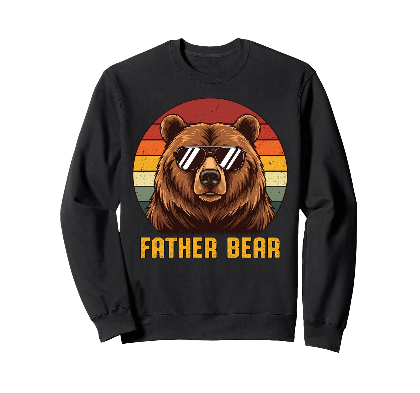 Father Bear Sunglasses Papa Family Sweatshirt - Minimalist Print Unisex - T-Shirt, Sweatshirt, Hoodie