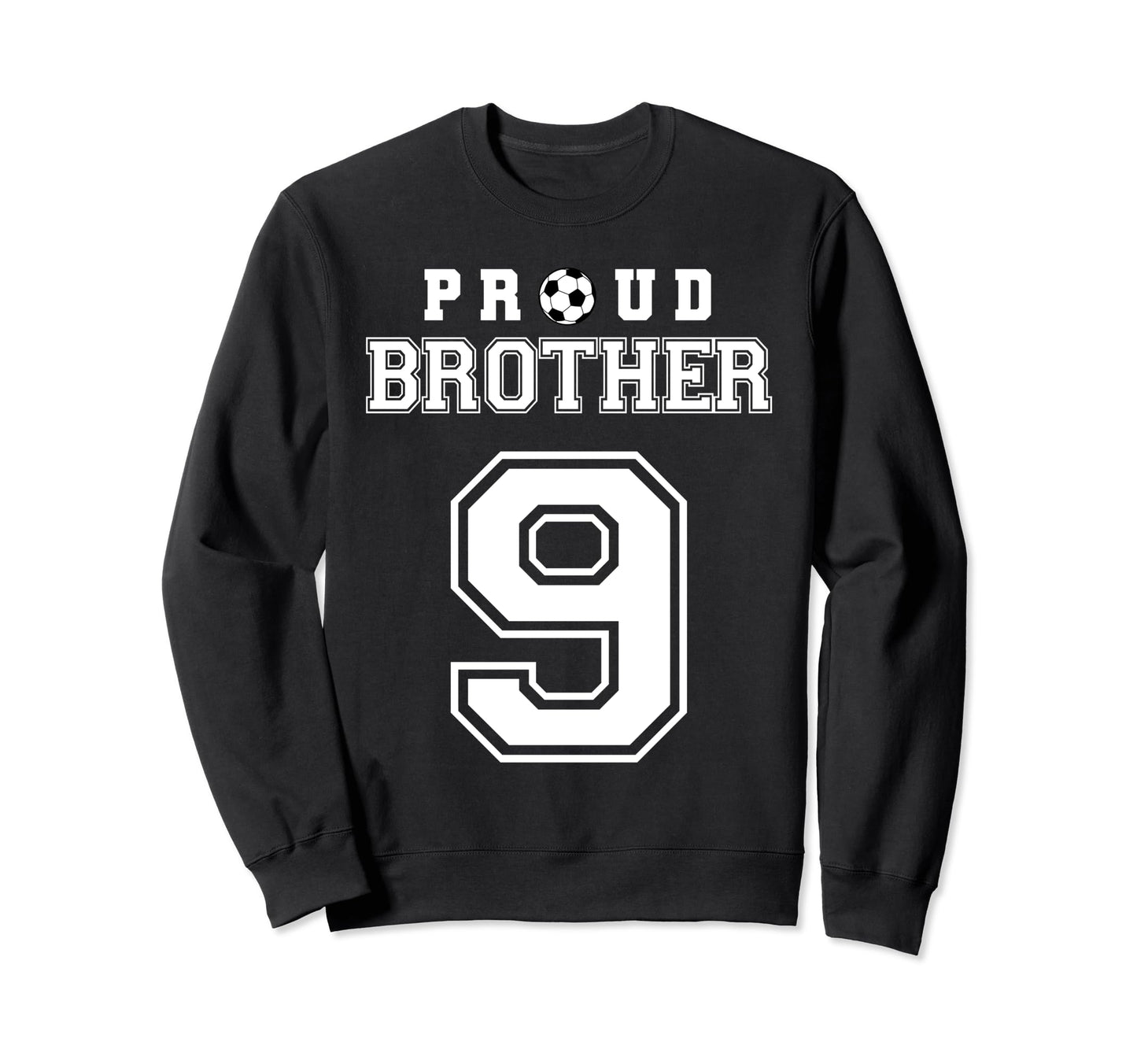 Number 9 Custom Proud Soccer Futbol Sweatshirt - Aesthetic Graphic Unisex - T-Shirt, Sweatshirt, Hoodie