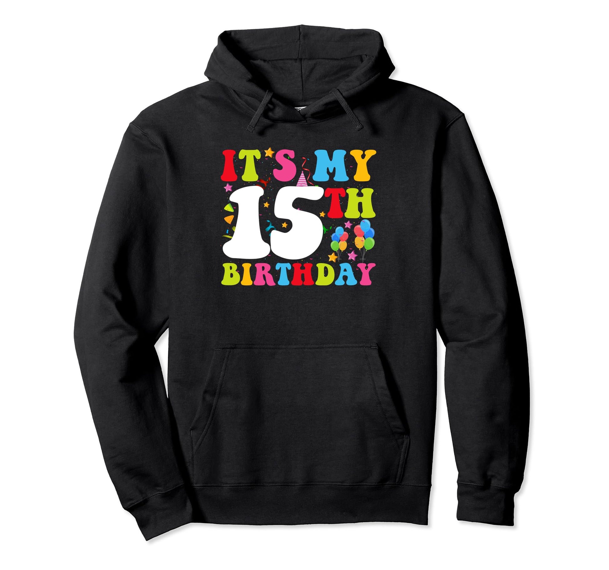Groovy 15 Year Old Birthday Or 15 Year Hoodie - Unique Graphic for Adults - T-Shirt, Sweatshirt, Hoodie